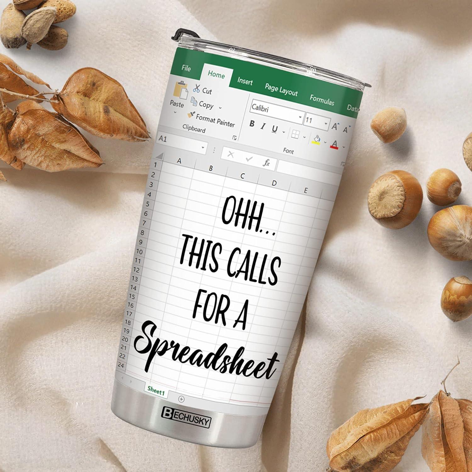 Accountant Gifts Spreadsheet Tumbler, Accountant Gifts For Women Men - View #4