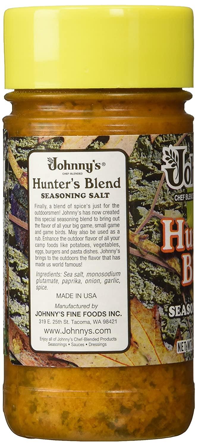 Johnnys Fine Foods Seasoning Salt Hunter 8.5 oz Premium Blend for