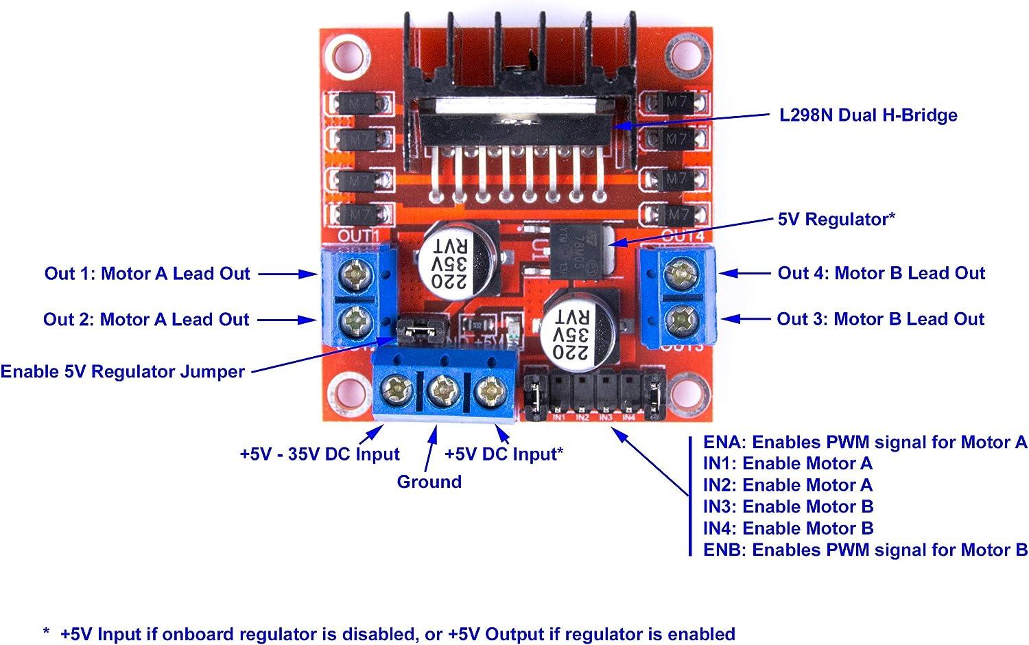 L298N Dual H Bridge PWM Stepper Motor Drive Controller Board Module