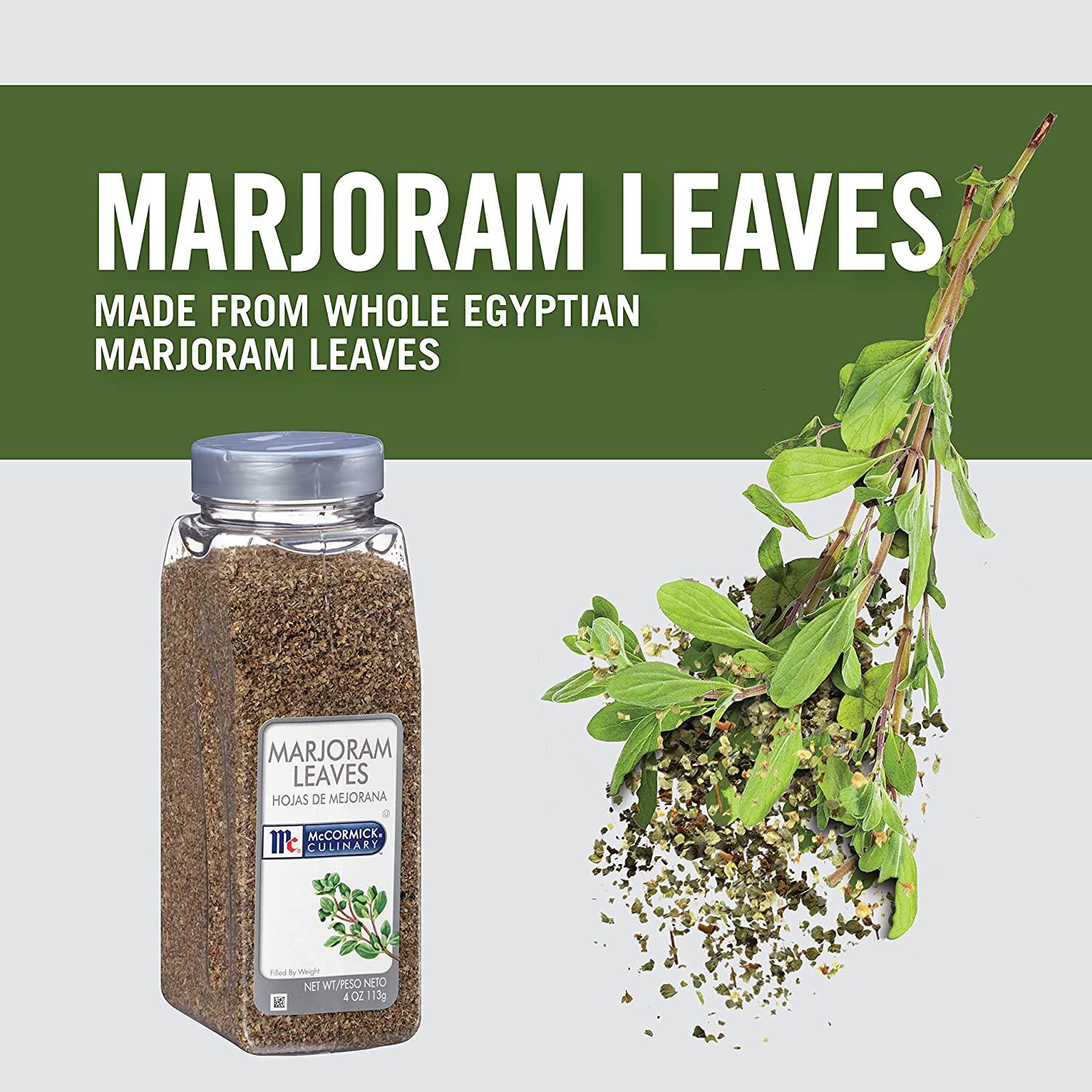 McCormick Culinary Marjoram Leaves 4 oz Premium Spice for Savory Dishes and Sauces