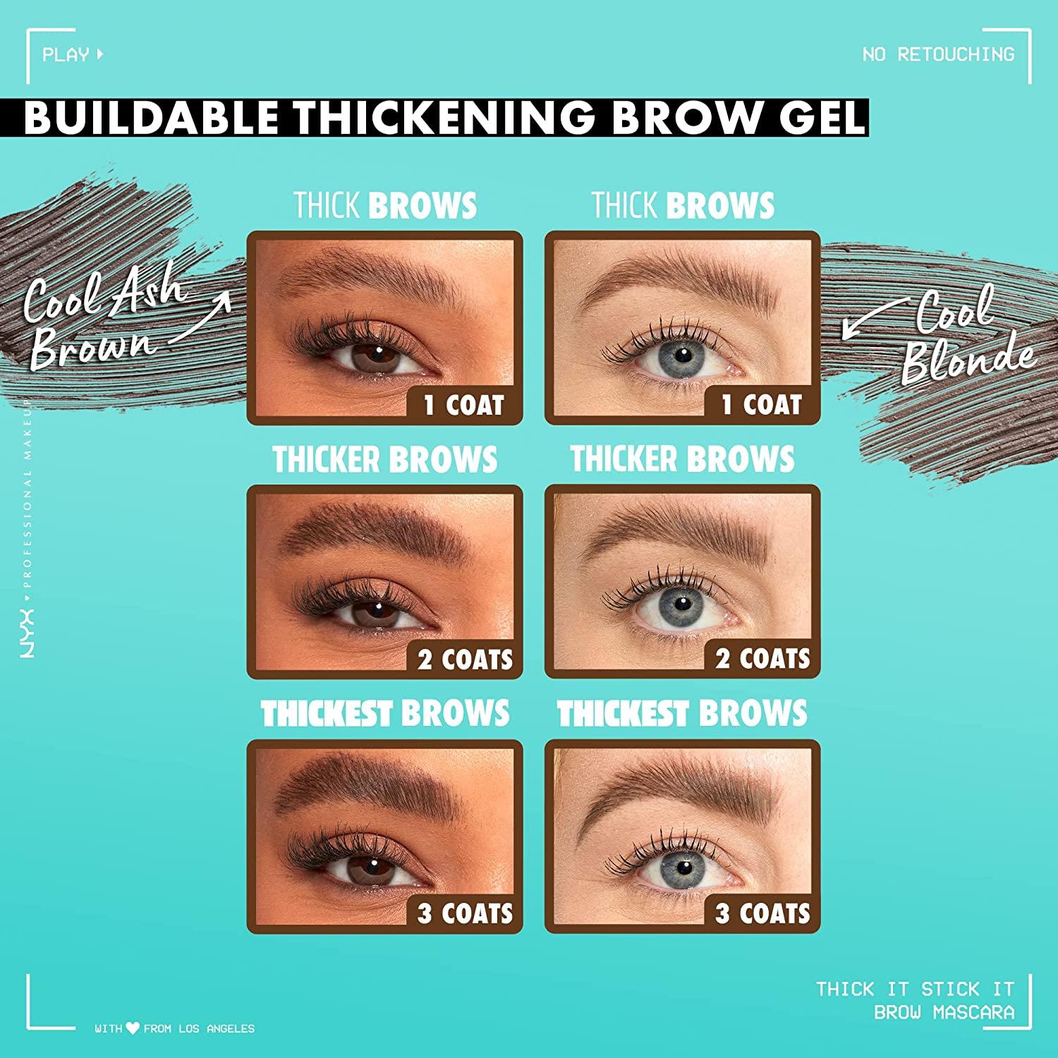 Stick It Thick - PROFESSIONAL 06 Brow Gel NYX Eyebrow MAKEUP Brunette Brunette Thickening It Mascara,