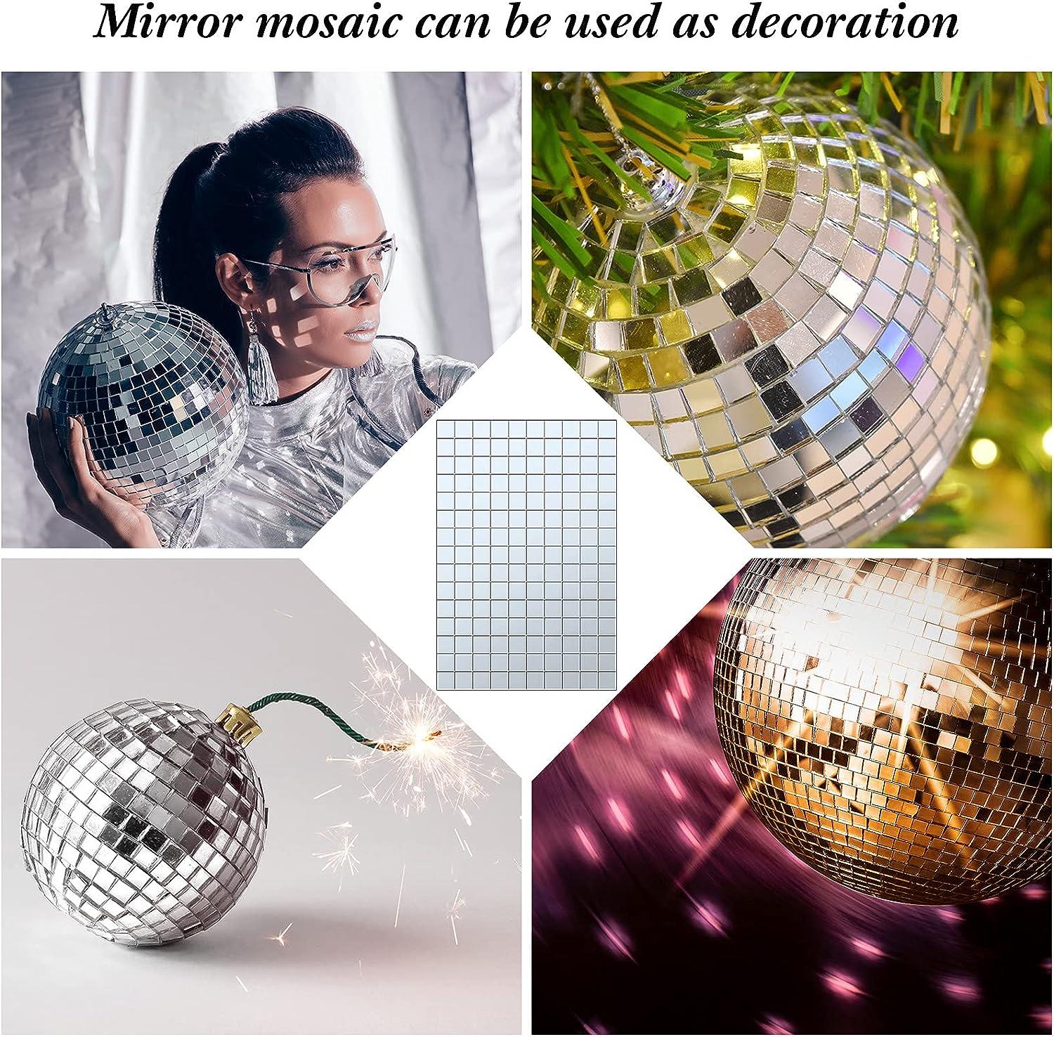 Mirrors Mosaic Tiles Disco Ball Mirror Tiles SelfAdhesive Real Square