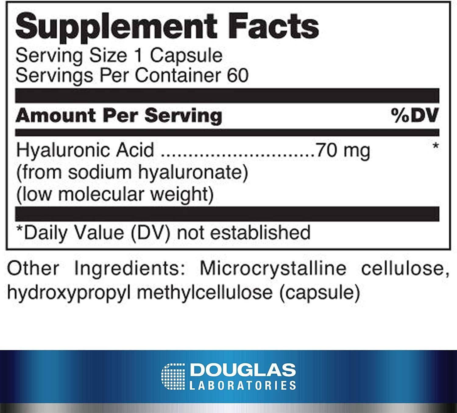 Douglas Laboratories Hyaluronic Acid 70mg for Joint and Skin Health