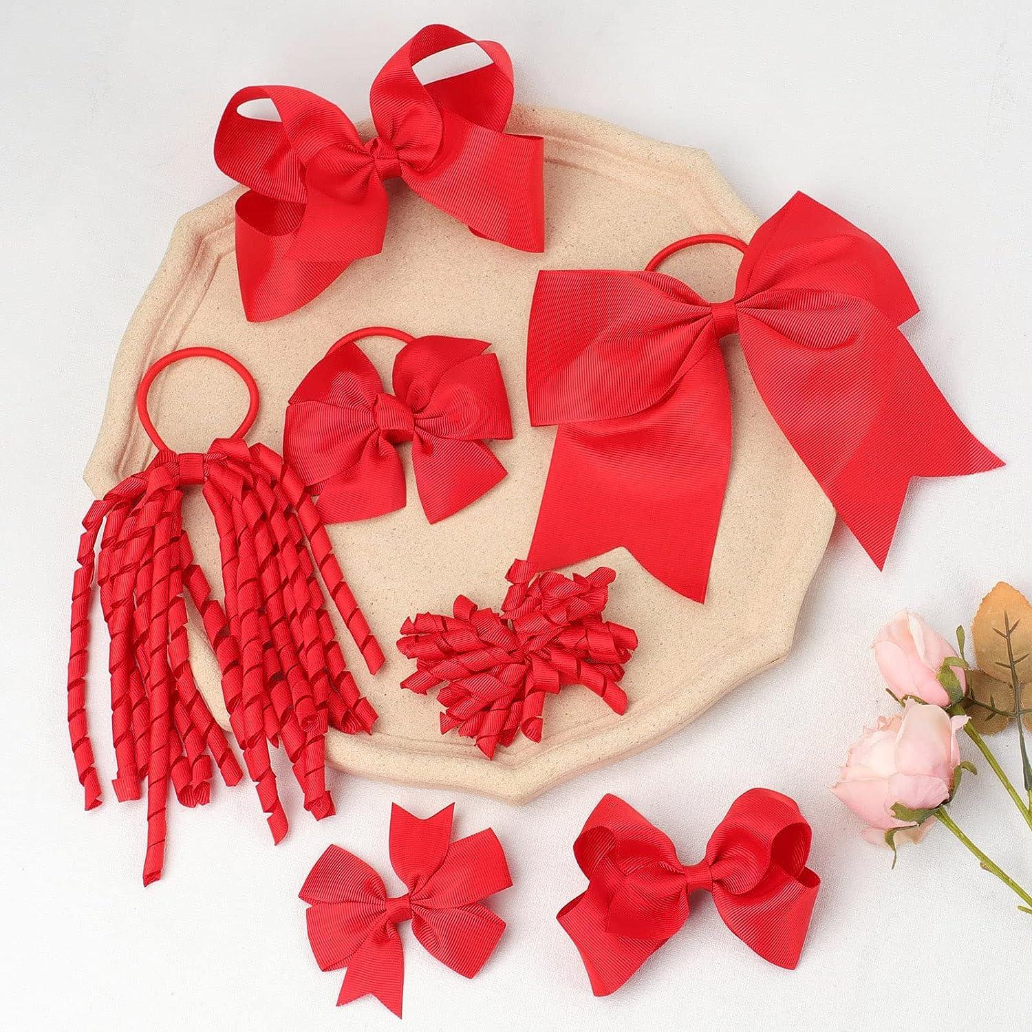 32PCS Red Bows for Girls Oaoleer Grosgrain Ribbon Red Hair Accessories Set  Include Hair Bows Cheer Bows Alligator Hair Clips Curly Koker Bows Bows Hair  Tie Hair Barrettes Headbands for Little Girls