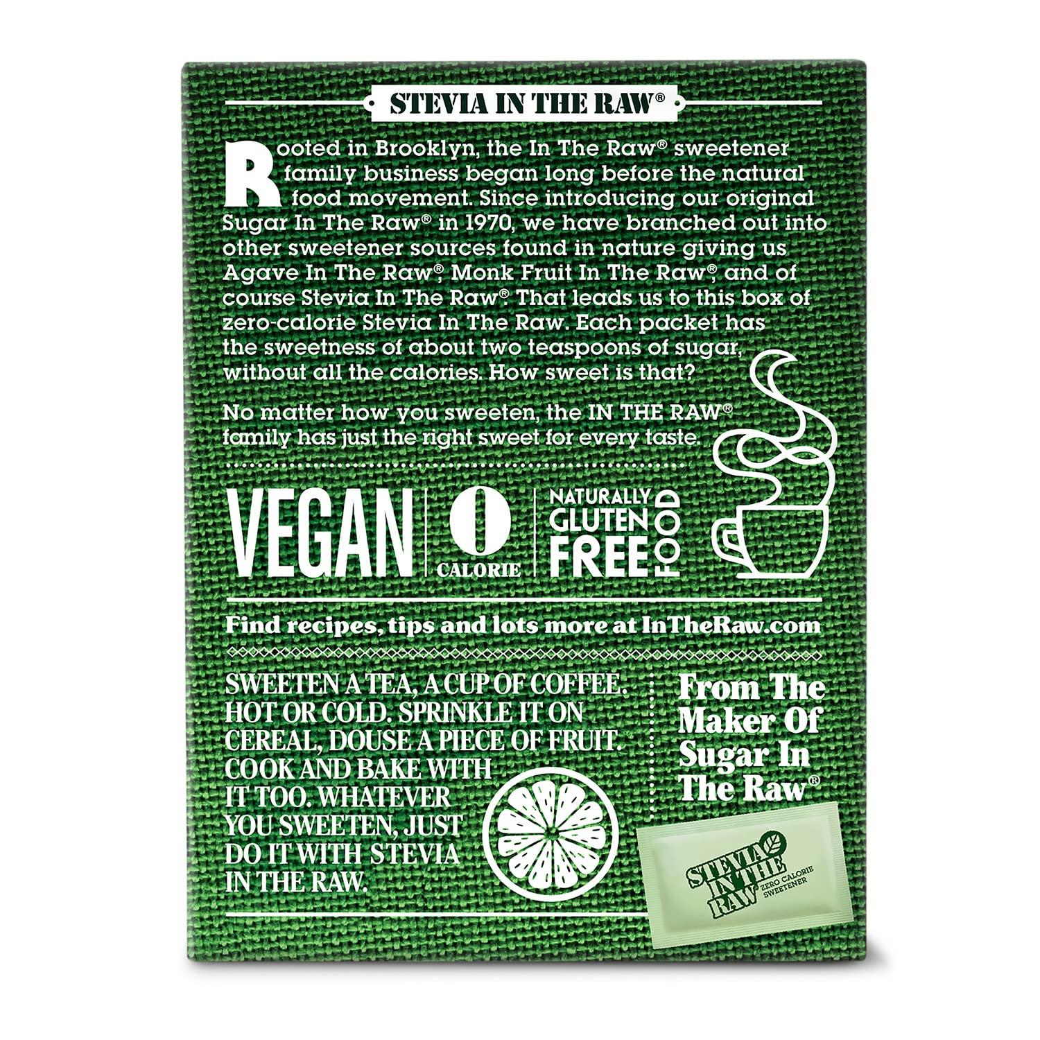 Stevia in the Raw Zero Calorie Sweetener Packets 50 Count Box