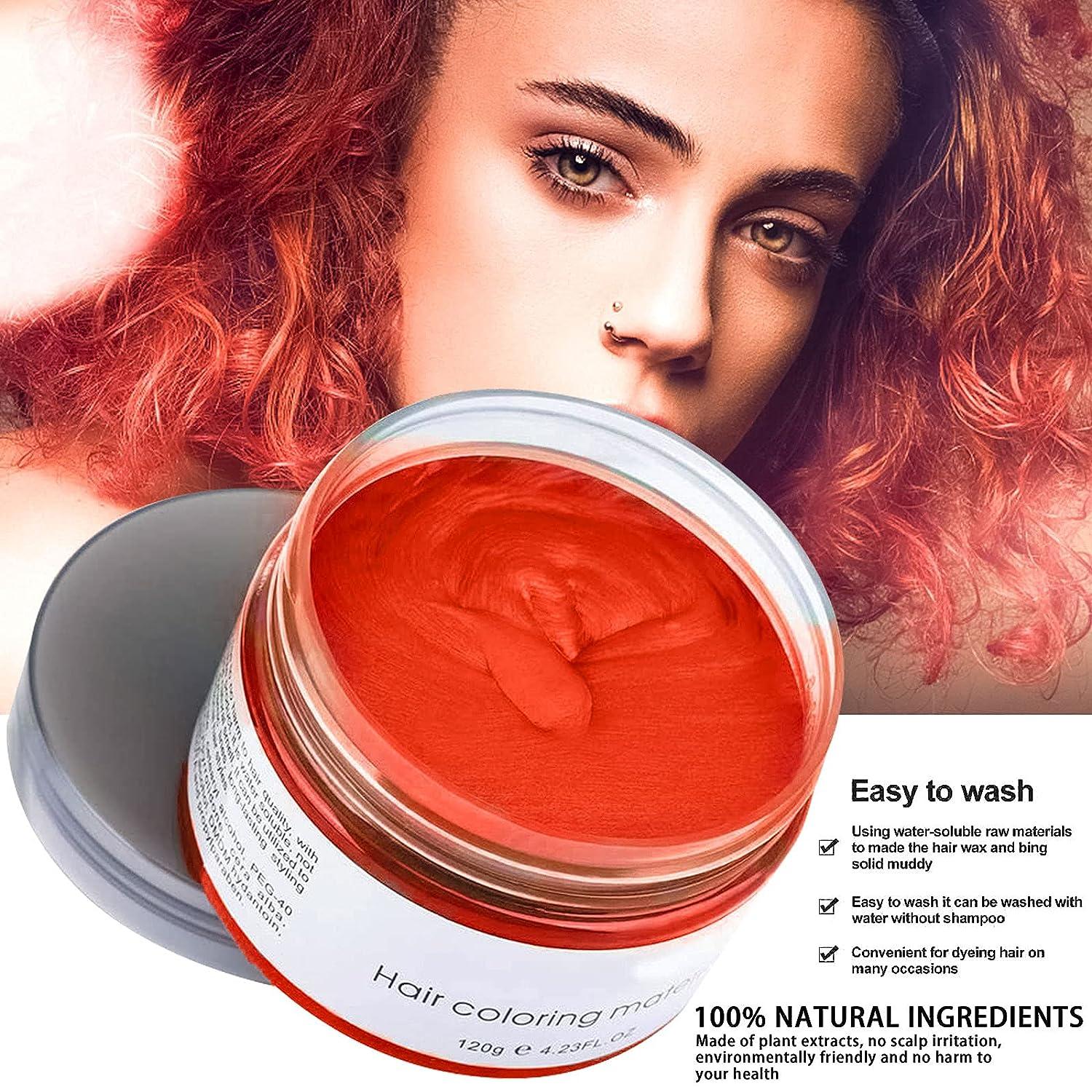 MOFAJANG Hair Coloring Wax, Blue Temporary Hairstyle Cream, Natural  Hairstyle Color Pomade, Washable Hair Dye Styling Wax Cream Mud