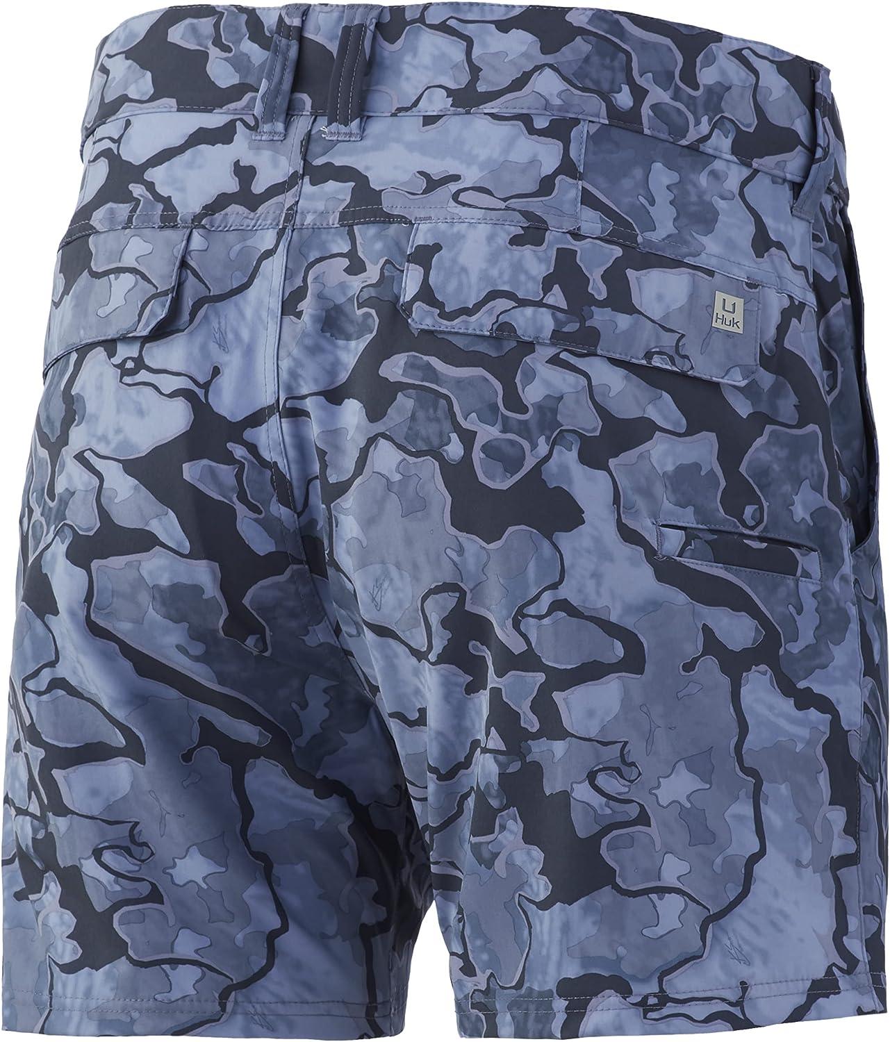 HUK Men's Lowcountry 6 Performance Fishing Shorts Current Erie X-Large