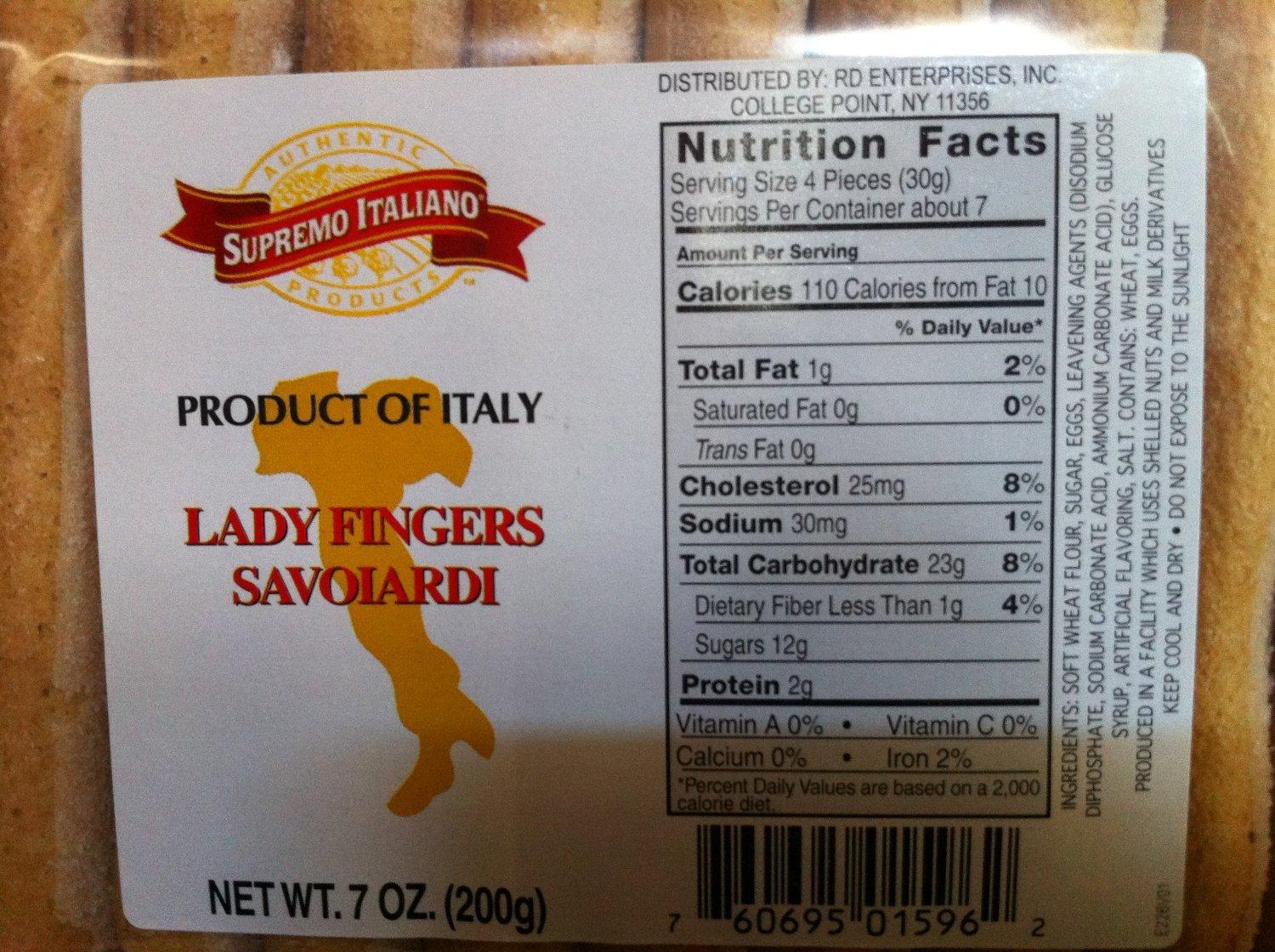 Supremo Italiano (Product of Italy) Savoiardi Ladyfingers Lady Fingers
