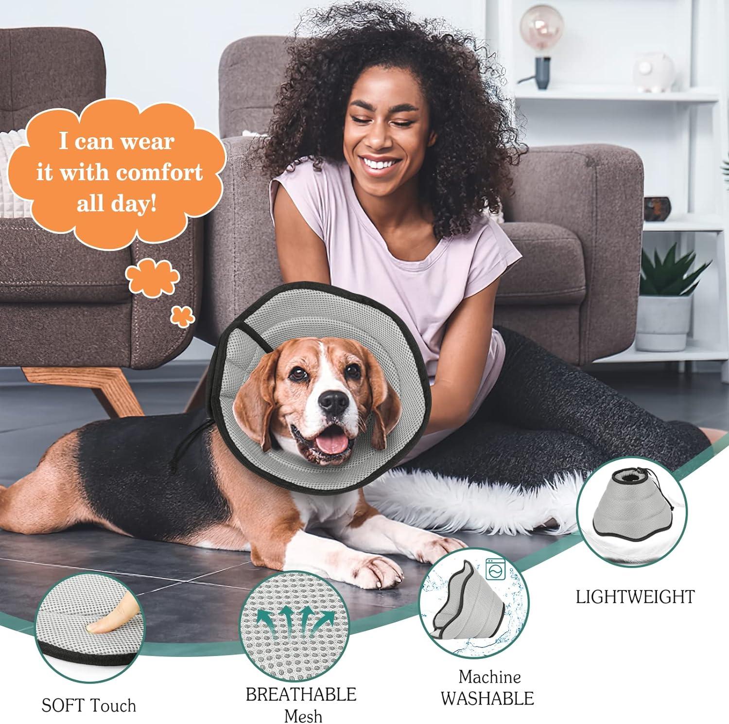 VavoPaw Dog Cat Cones Recovery Collar Soft Mesh Elizabethan Collar