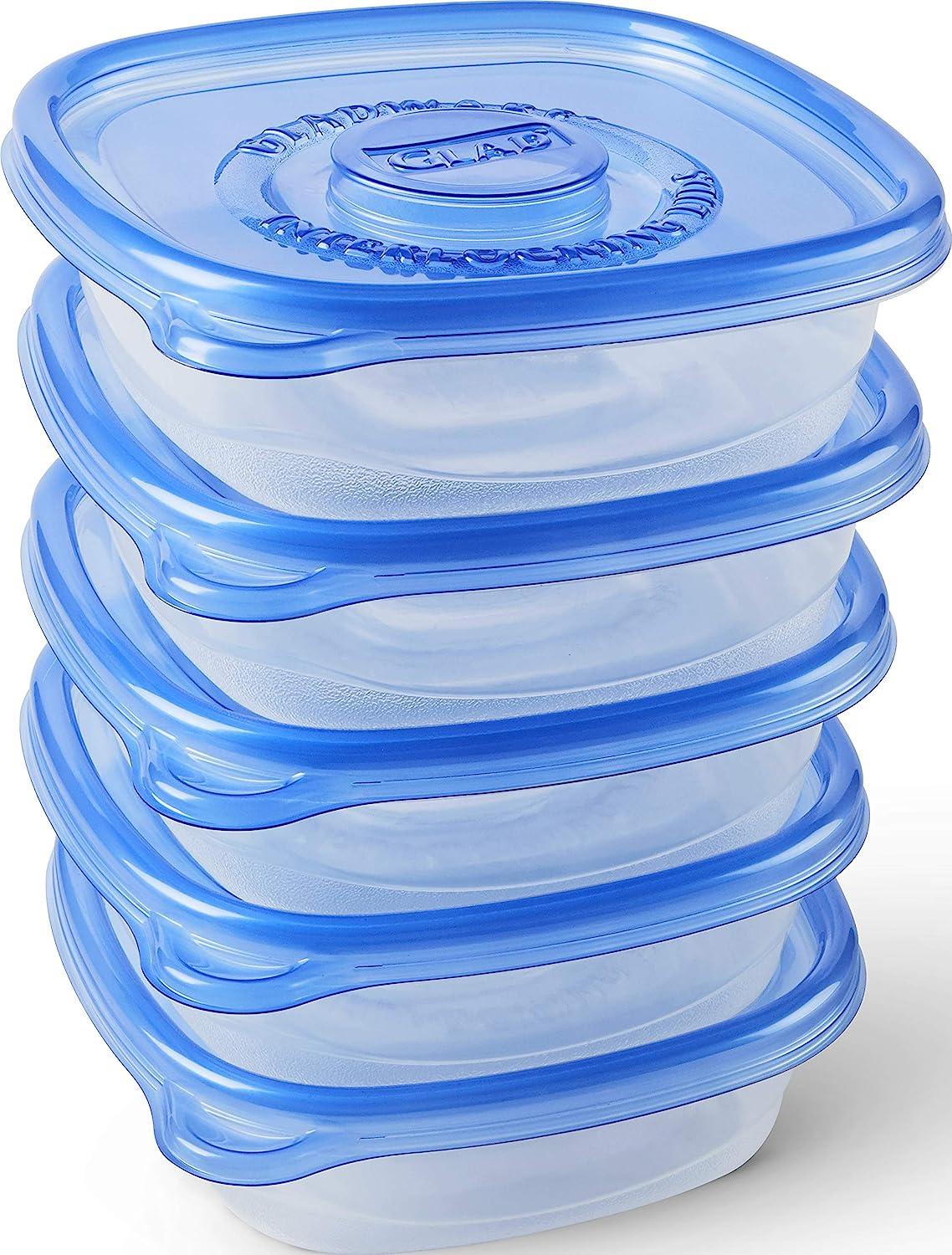 Glad FreezerWare Food Storage Containers, Large - 2 pack