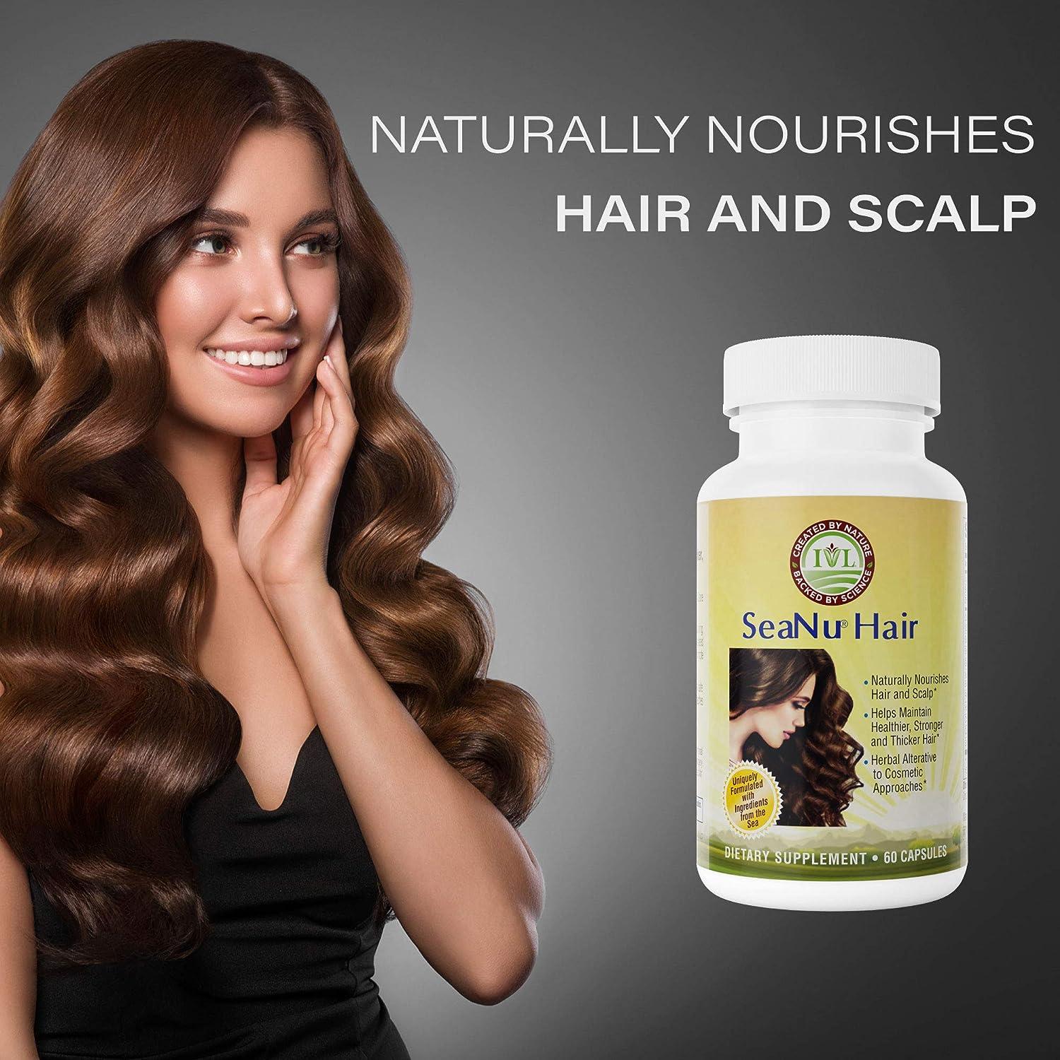IVL SeaNU Hair Vitamins with Biotin Vitamin B3 Zinc Saw Palmetto Berry