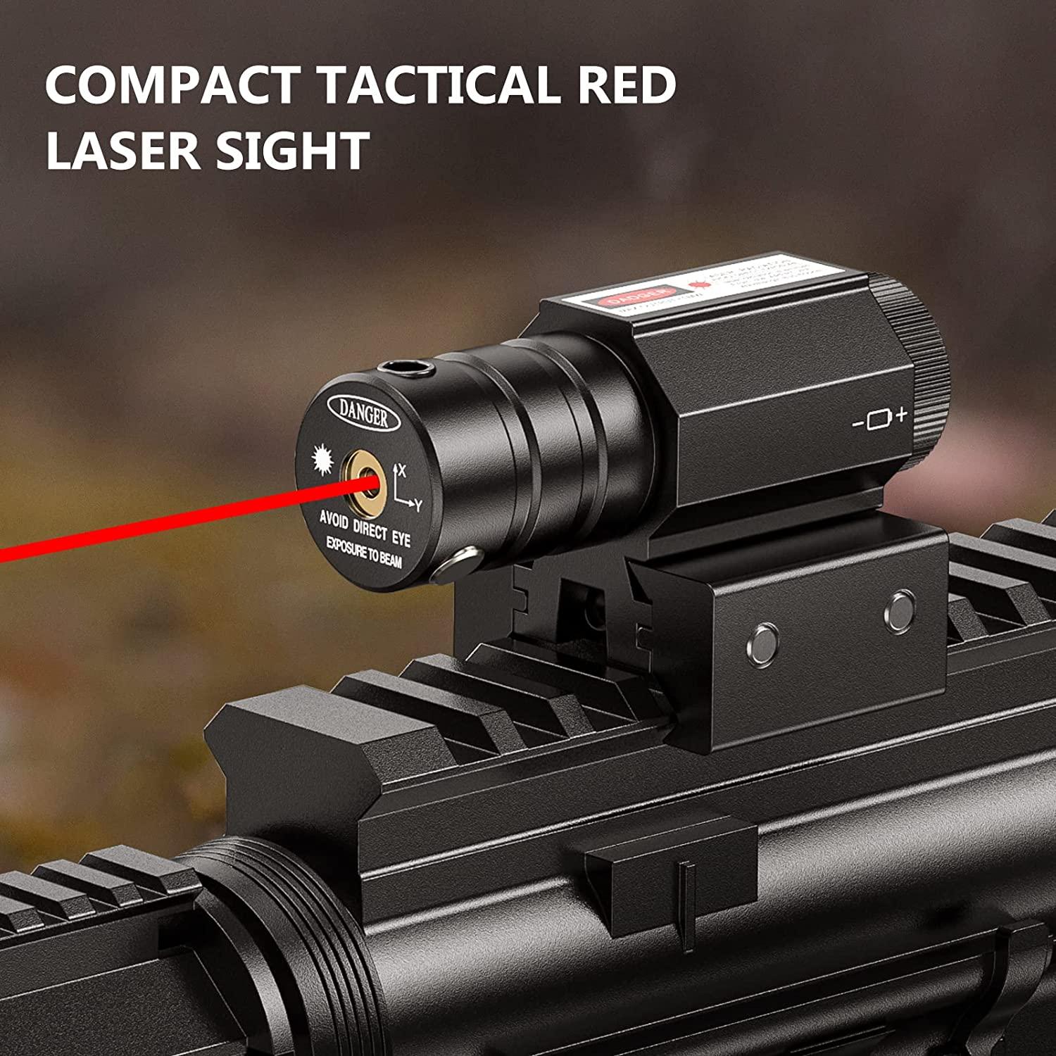 EZshoot Compact Tactical Red Laser Sights with Picatinny Rail Mount for