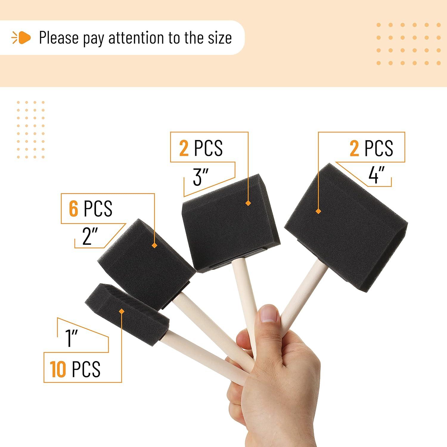 Bates Foam Paint Brushes Assorted Sizes 20 Pack Sponge Paint Brush Foam Brushes Foam Brushes