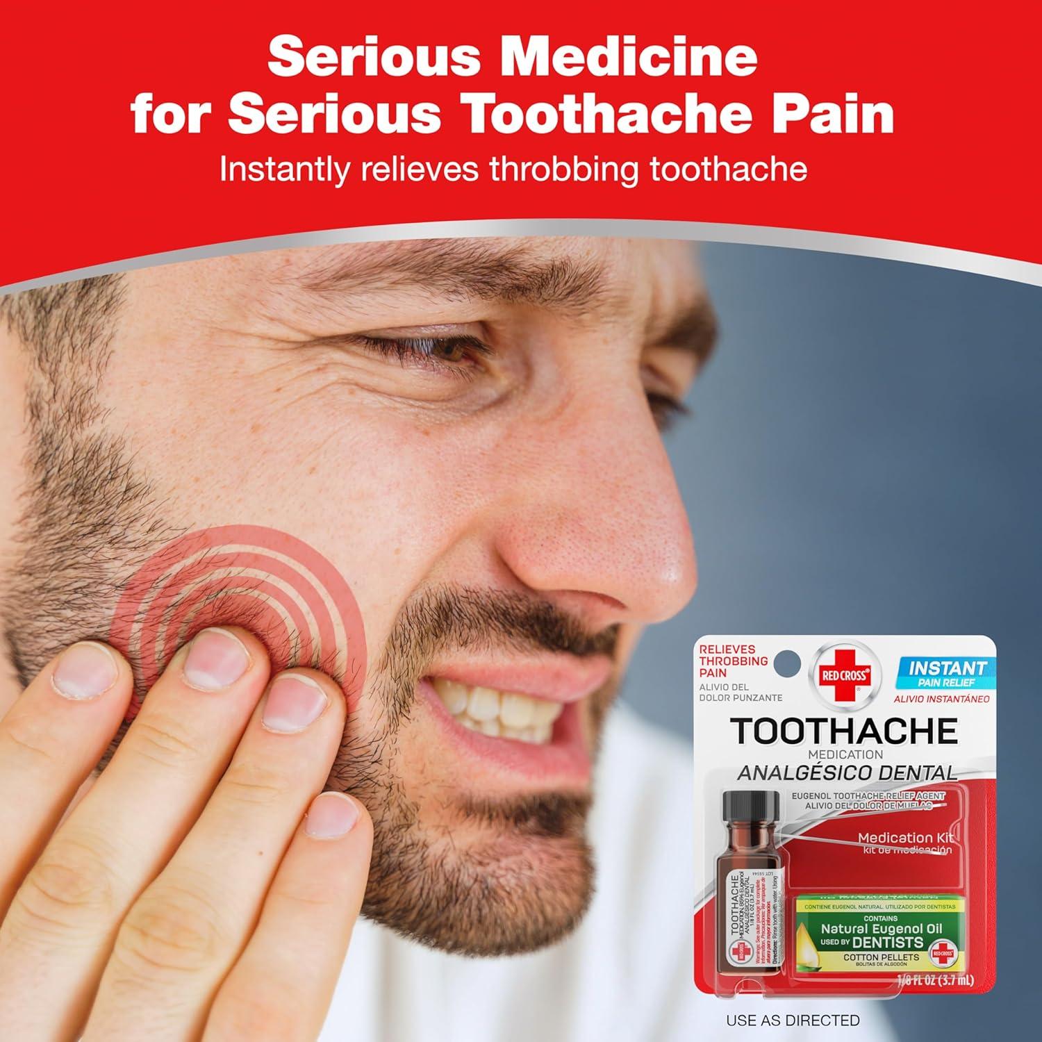 Red Cross Toothache Medicine Kit Instant Relief for Throbbing