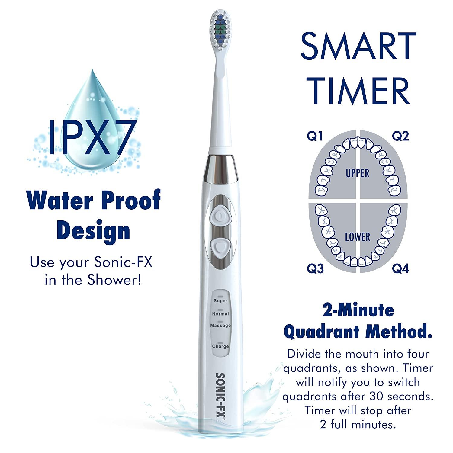 SonicFX Duo Dual Handle Rechargeable Electric Toothbrush Set for Adults and Kids 3 Modes
