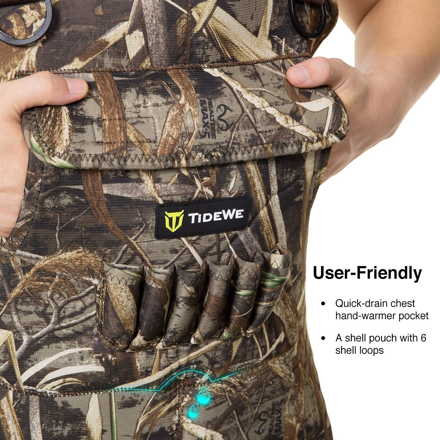 TIDEWE Chest Waders Hunting Waders for Men Realtree MAX5 Camo with