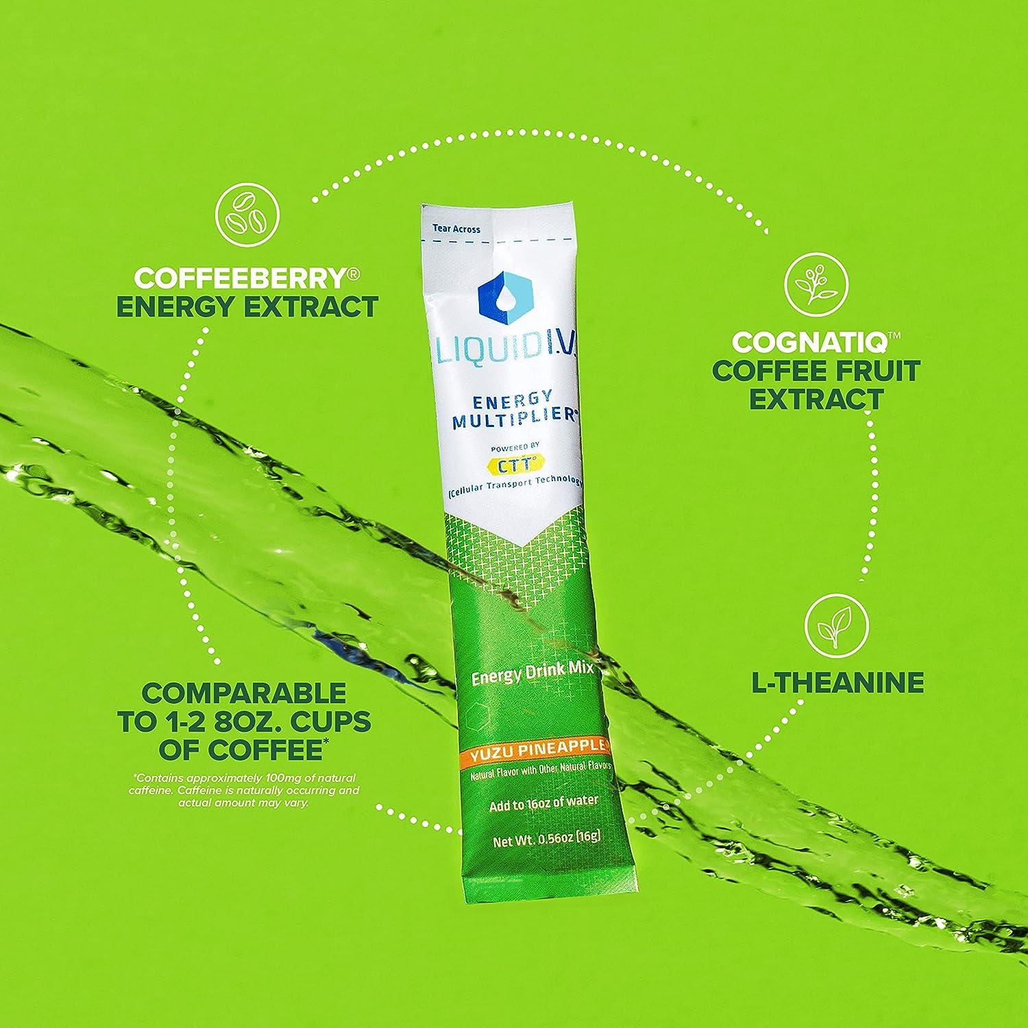 Liquid I.V. Yuzu Pineapple Energy Multiplier | Energy Powder