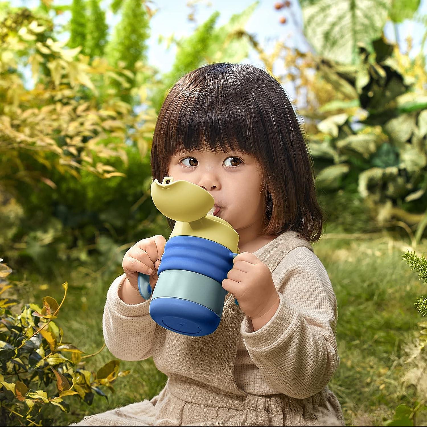 BC BabyCare Kids Stainless Steel Sippy Cup 9.8oz Blue Insulated Leakproof Bottle for 1 Year