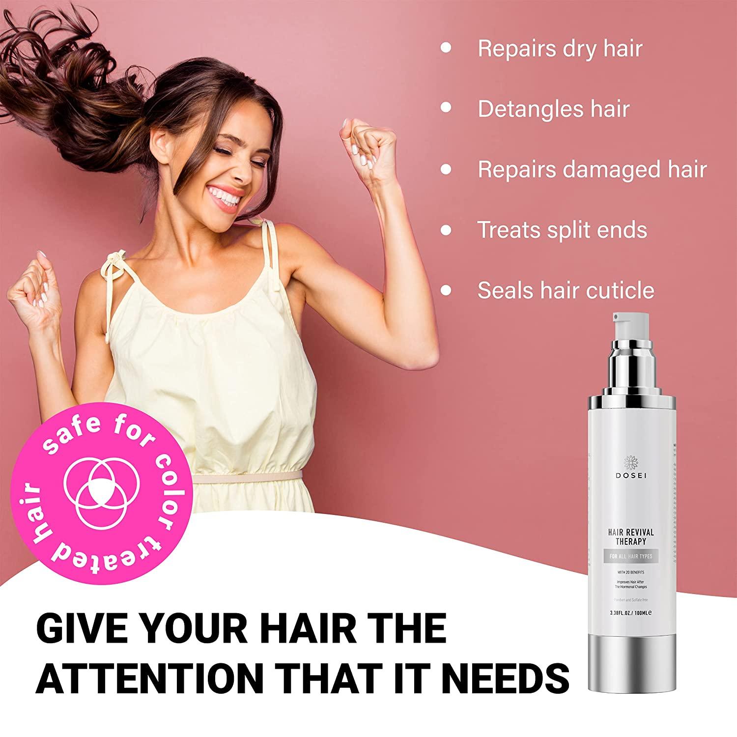 Damaged Hair Treatment Serum Repair Split Ends, Smooth Frizz, Glossy