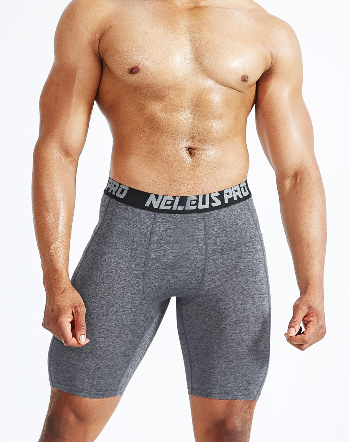 Neleus Men's Compression Shorts Pack of 3