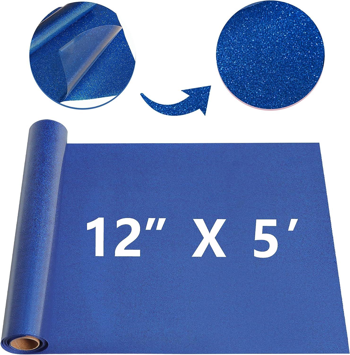 12′′ x 50yd Glitter Blue HTV Roll Heat Transfer Vinyl DG07