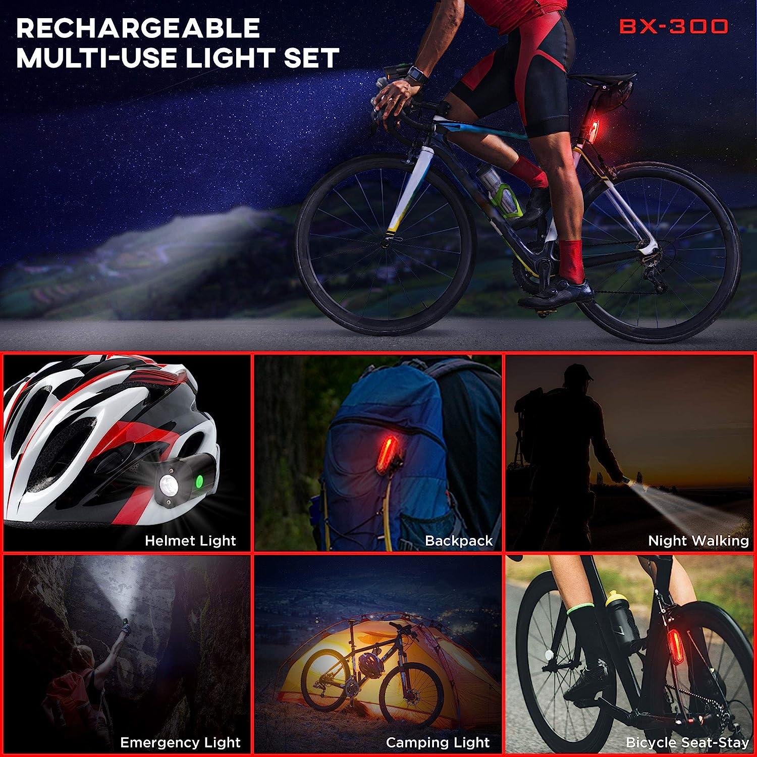 Bicycle Rear Light 5 Light Modes USB Rechargeable LED Red Taillight For Cycling Helmet Safety Warning LED Mountain Tail Lamp