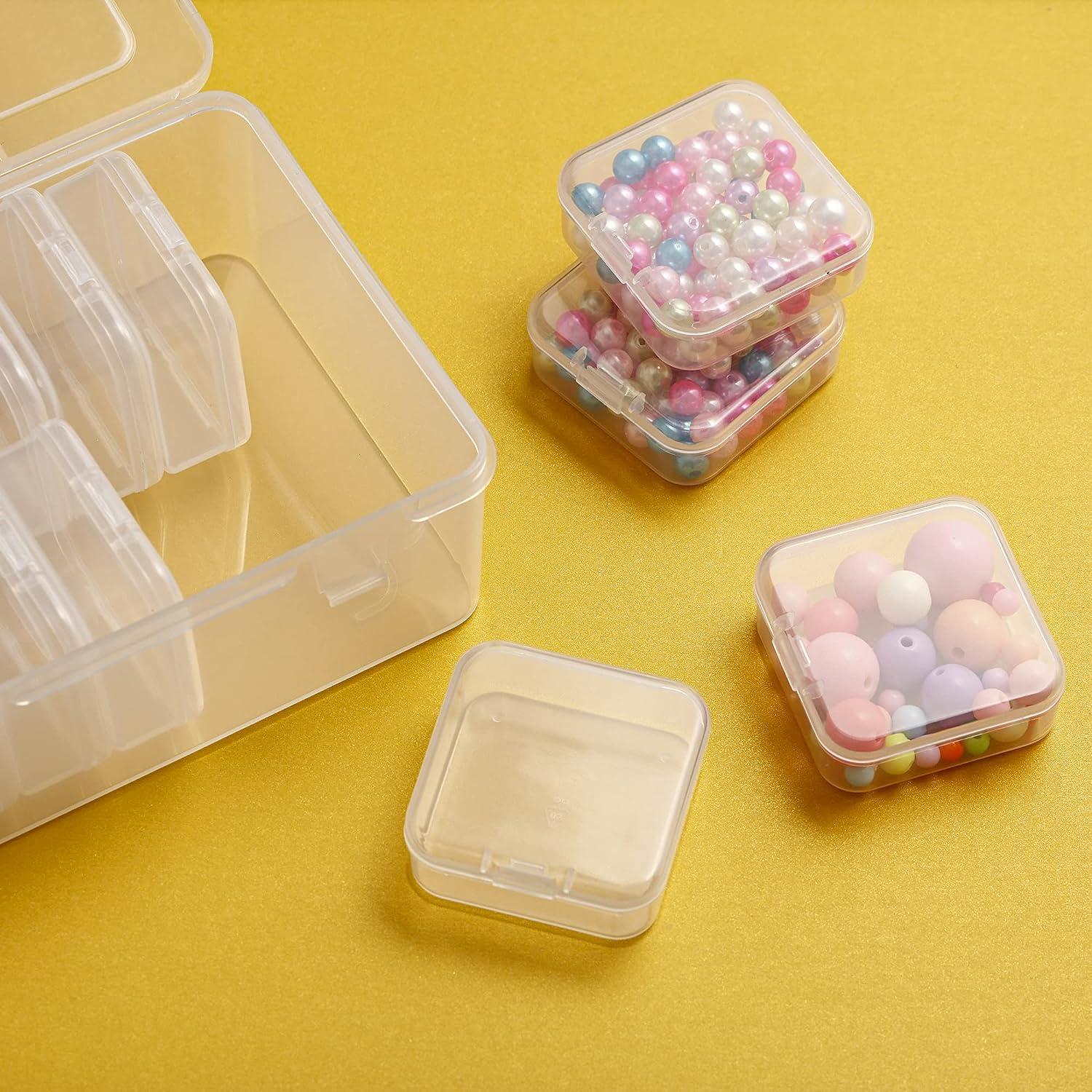 Mathtoxyz Small Bead Organizers 15 Pieces Plastic Storage Cases Mini Clear Bead  Storage Containers Transparent Boxes with Hinged Lid and Rectangle Clear  Craft Supply Case