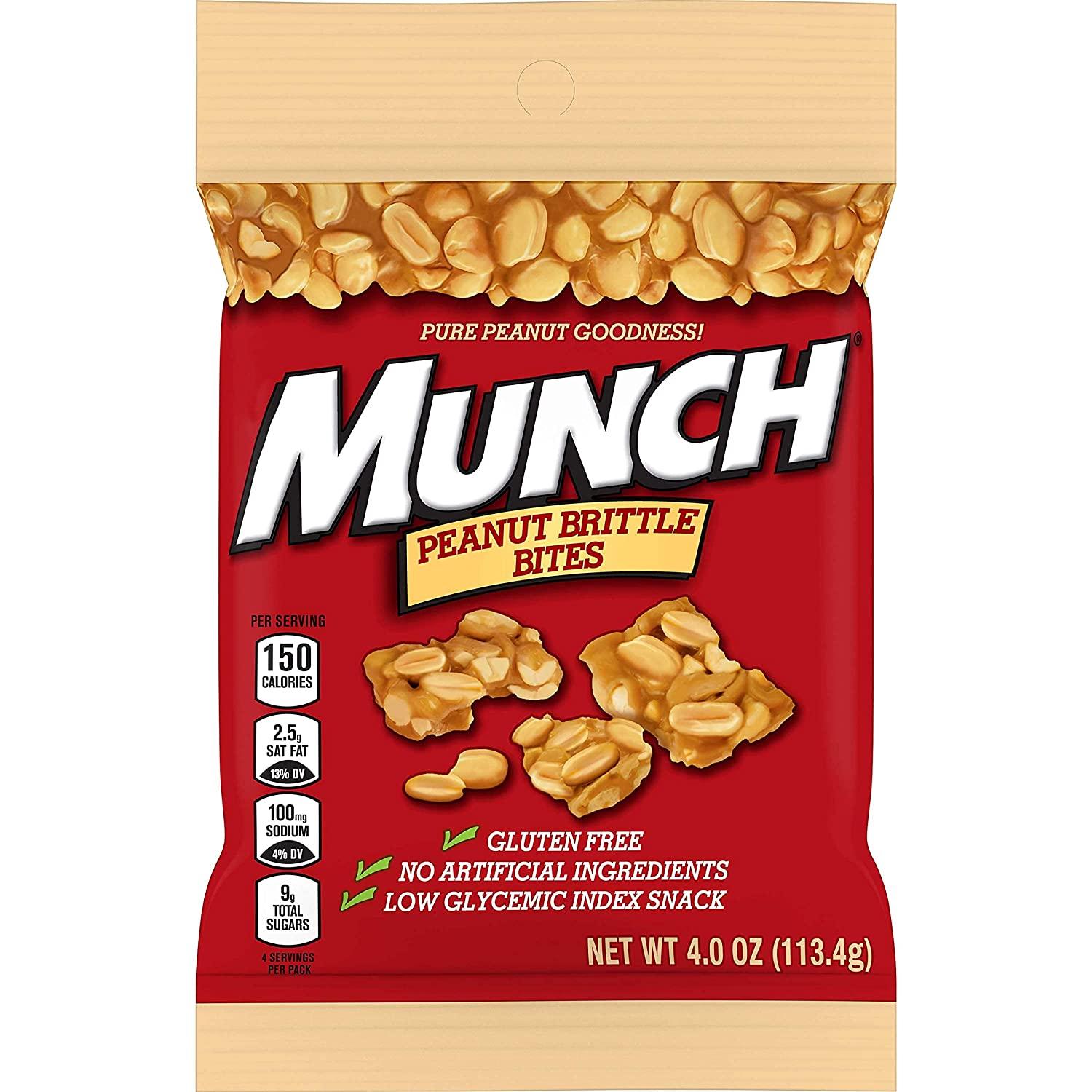 MUNCH Peanut Nut Bars with Brittle Bites Variety Pack Delicious