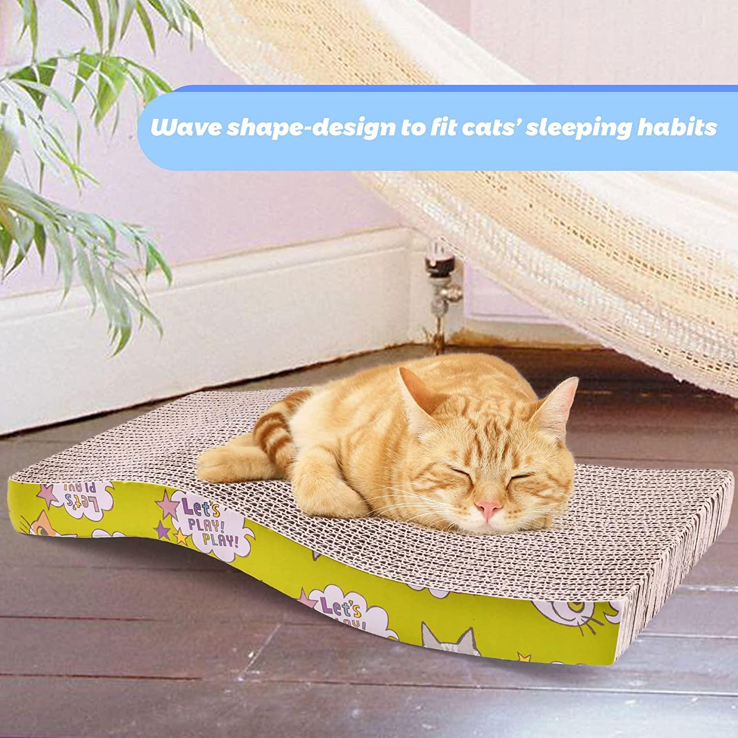 thumbnail image 2 of Cat Scratch Board, Cardboard Double-sided Cat Scratch Board Large Wide Corrugated Modern Sofa Bed With Catnip 2 of 9