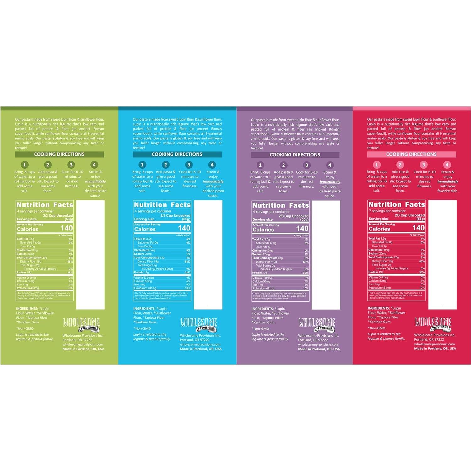 High Protein Pasta 19g Made with Lupin Flour & Sunflower Flour 4g Net Carb Gluten Free Keto