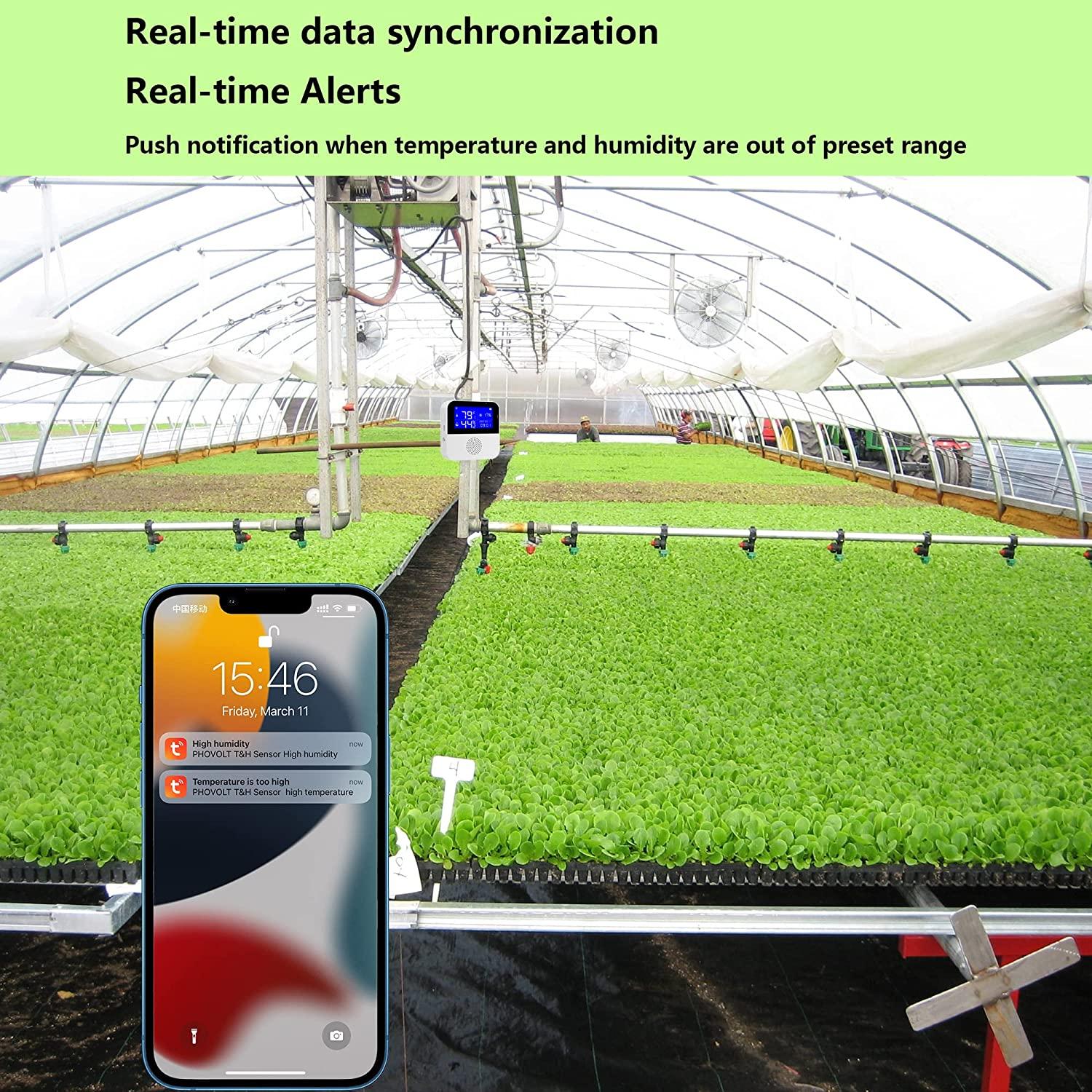 WiFi Hygrometer Thermometer Sensor with External Probe,Aquarium