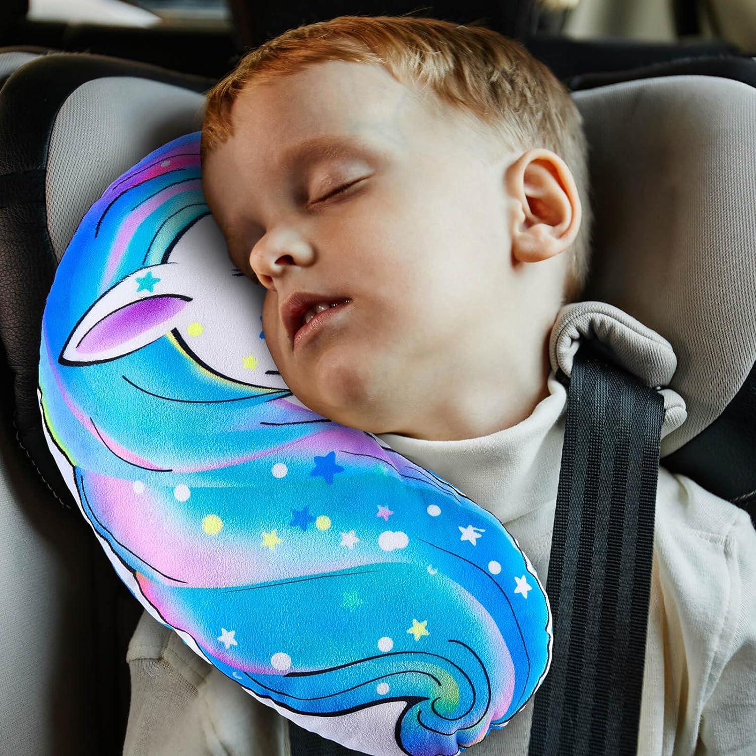 Cojín Protector Para Cinturón De Coche (unicornio) - Soporte Para Cabeza Y Cuello, Suave, Tamaño 25x37 Cm