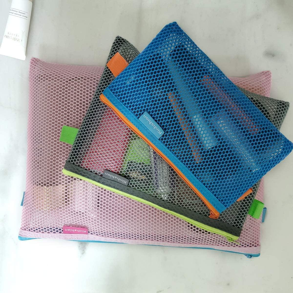 Mesh Zipper Pouch, 6 PCS 3 Sizes, A4 A5 A6 Zipper Bags Clear