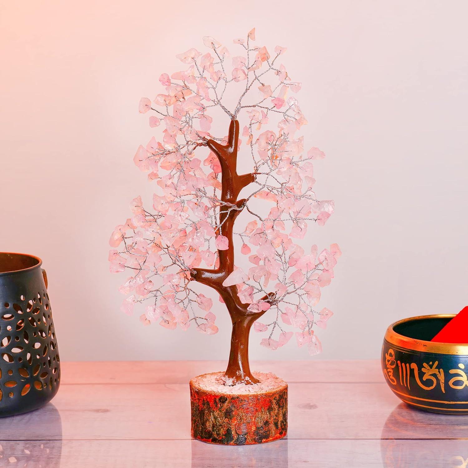Rose Quartz Bonsai Tree with Pink Tourmaline - Healing Crystals & Home  Decor for Women | Buy Now with Express International Delivery | GoSupps.com