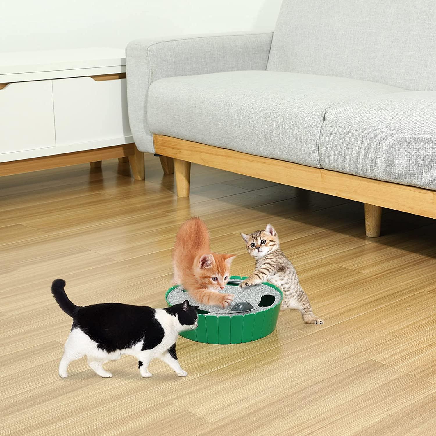 Pawaboo Kattenspeelgoed met loopmuis, elektrisch, interactief bewegend kattenspeelgoed, automatisch draaiend, teaser, pop and play, verstoppertje, jachtspeelgoed voor huisdieren, kat, katje, leuke oefening, paars Pawaboo Kattenspeelgoed met loopmuis, elektrisch, interactief bewegend kattenspeelgoed, automatisch draaiend, teaser, pop and play, verstoppertje, jachtspeelgoed voor huisdieren, kat, katje, leuke oefening, paars
