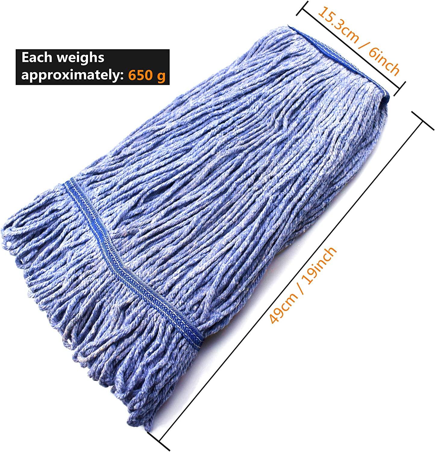 String Mop Heads Replacement Heavy Duty Commercial Grade Blue Cotton