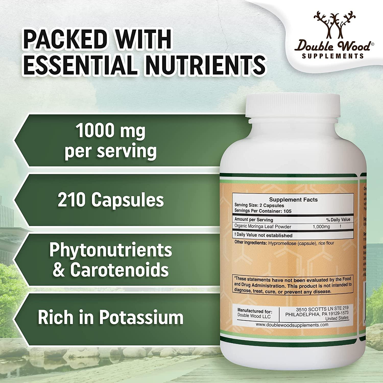 Organic Moringa Lactation Supplement - Boost Breast Milk Supply with  Superfood Support | Double Wood Supplements | Buy Now with Express  International Delivery