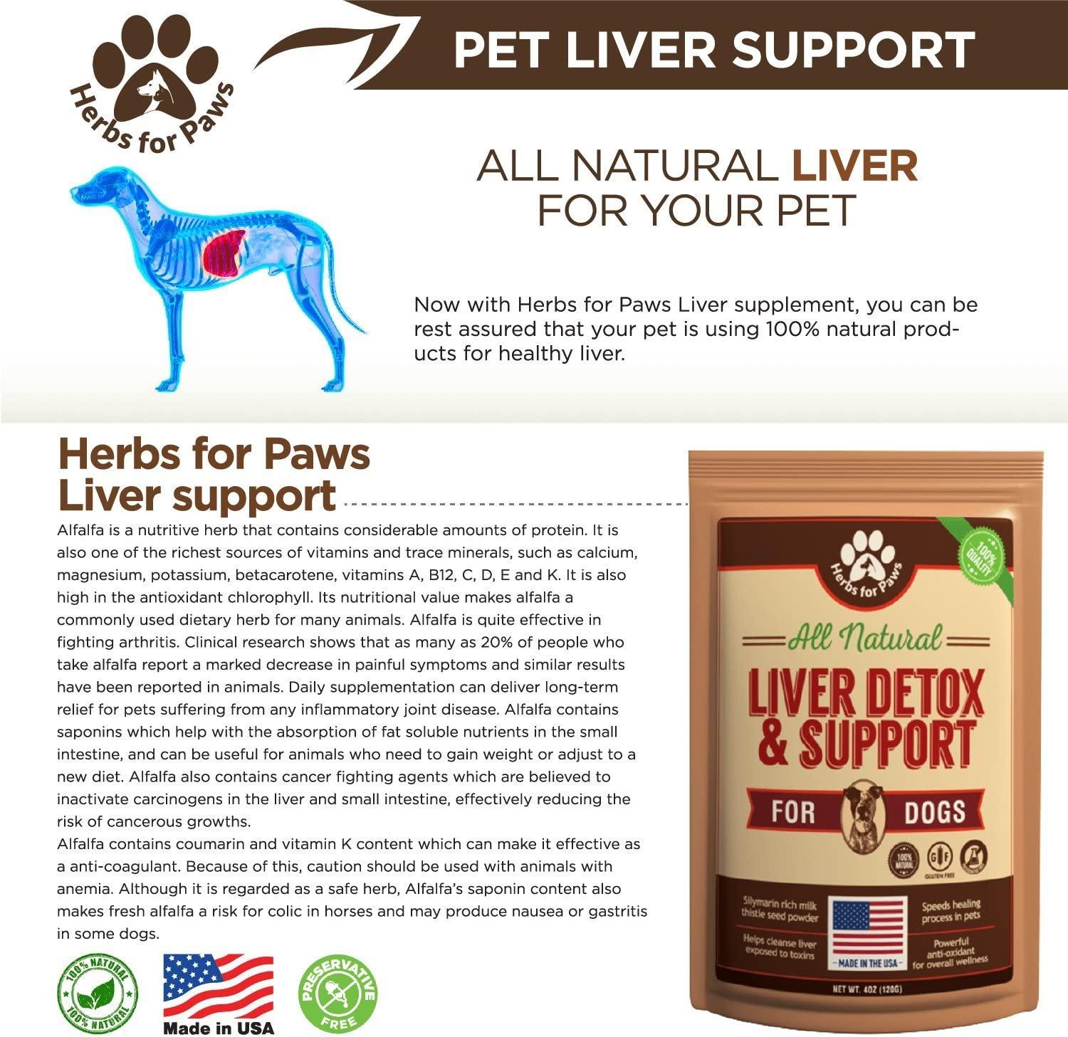 Liver Support for Dogs, Milk Thistle for Dogs and Cats, Supplement Without  Capsules, Pills LIVER SINGLE 4OZ