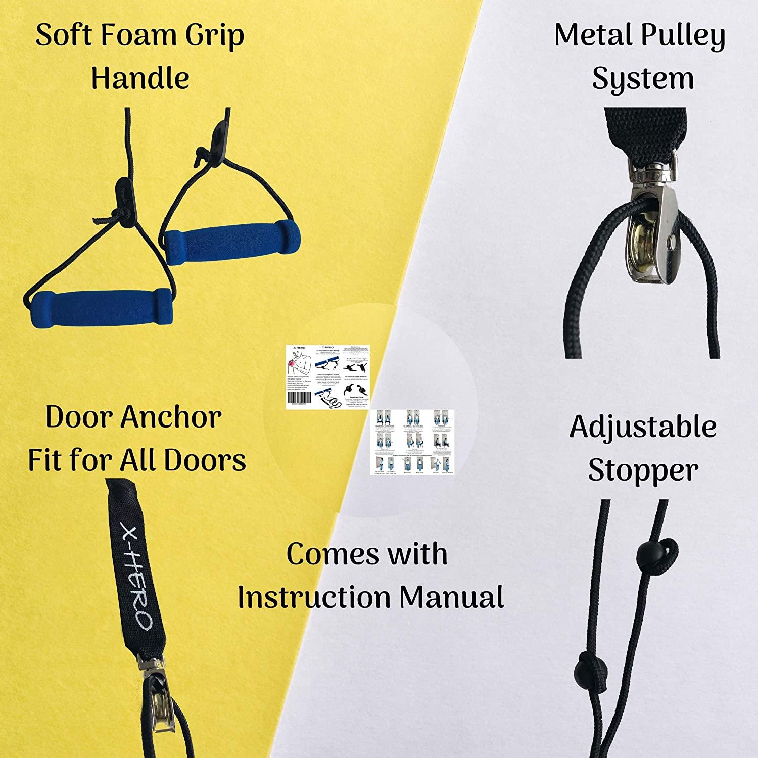 Xhero Shoulder Pulley Exercise with Arm Rehab Pulley System (Strap) for Physical Therapy