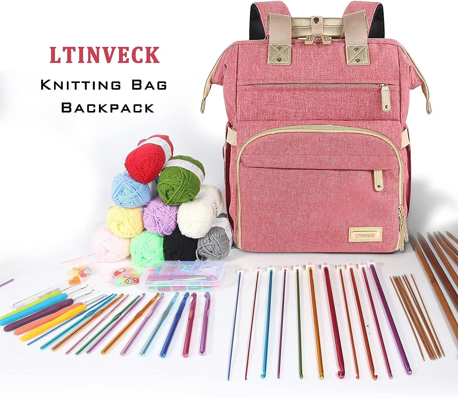 Knitting Bag, Large Yarn Storage Organizer, Crochet  