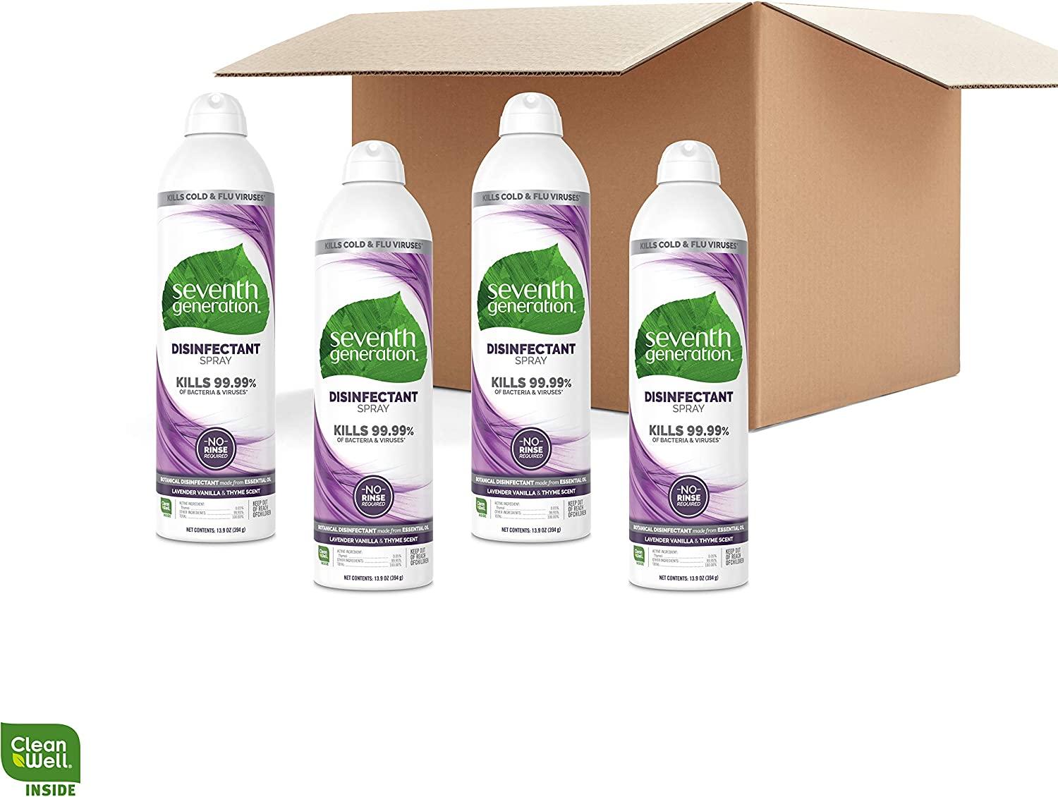 Seventh Generation Disinfectant Spray, Lavender Vanilla & Thyme, 13.9