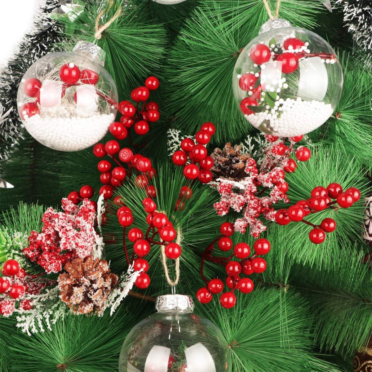 DIYASY Artificial Red Berry Stems,20 Pcs Christmas Tree - View #9