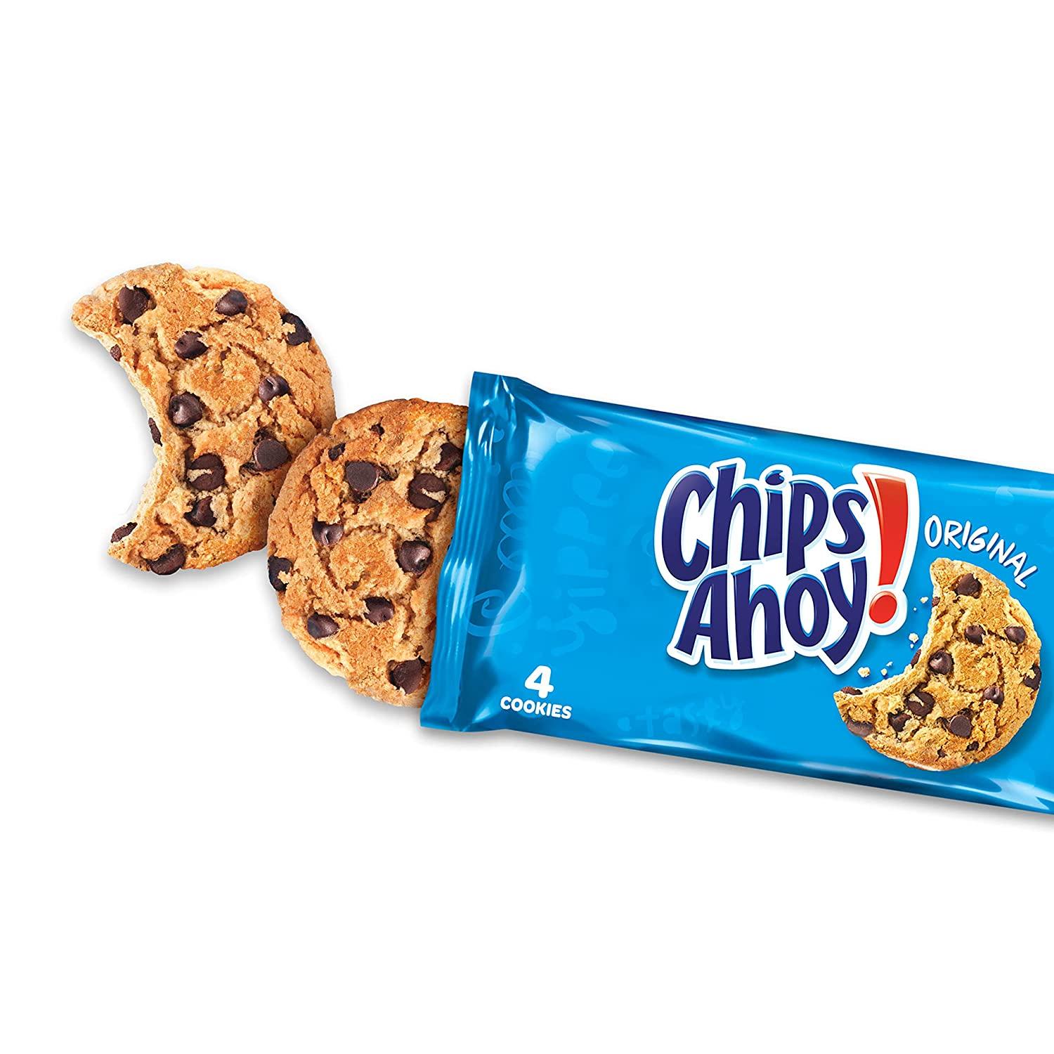 CHIPS AHOY! Original Chocolate Chip Cookies, 24 Total Snack Packs, 4 Boxes  (4 Cookies Per Pack) 24 Snack Packs