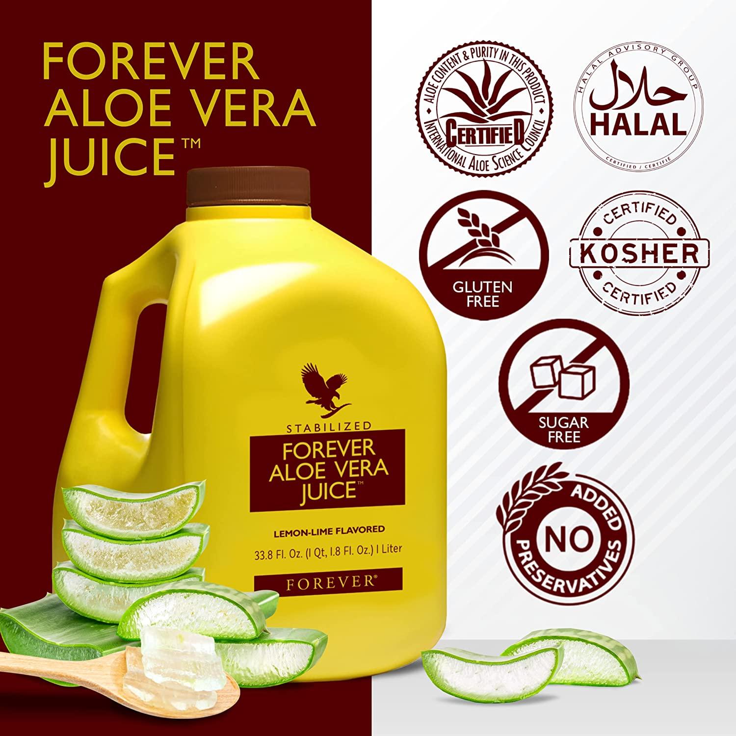 1 Liter Forever Living LemonLime Flavored Aloe Vera Juice Pure Aloe