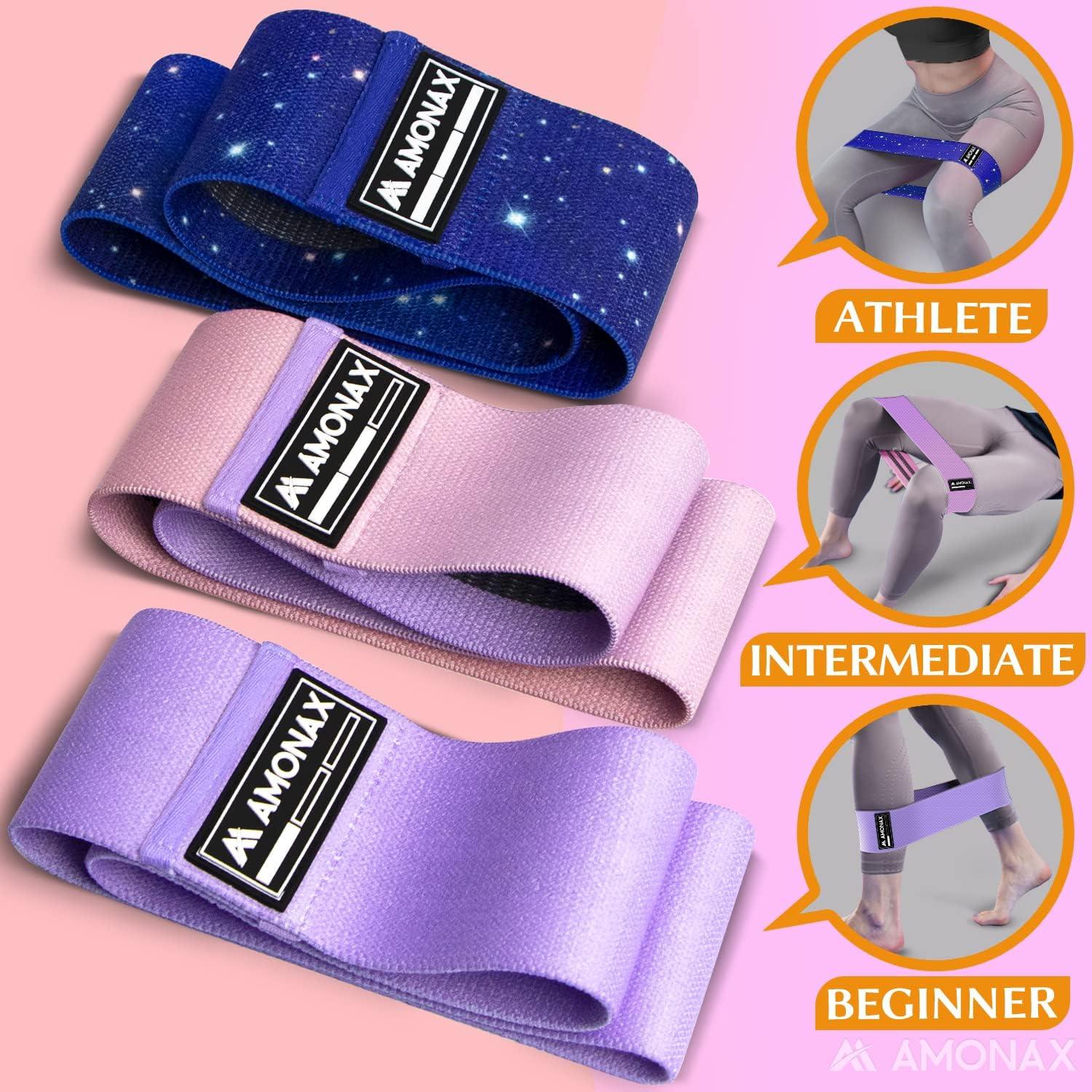 Amonax Fabric Resistance Bands for Women Glute Bands for Squat