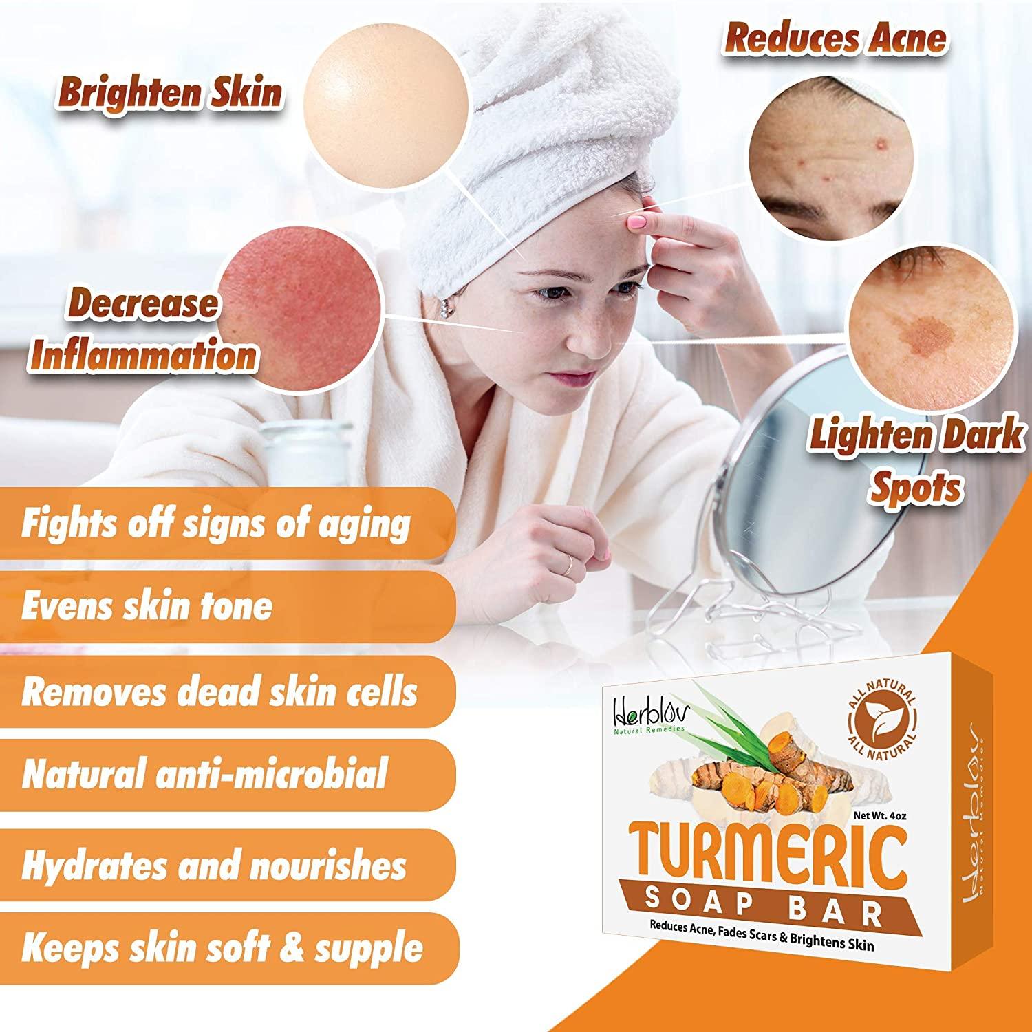 Herblov Turmeric Soap Bar for Face & Body Natural Turmeric Skin Soap