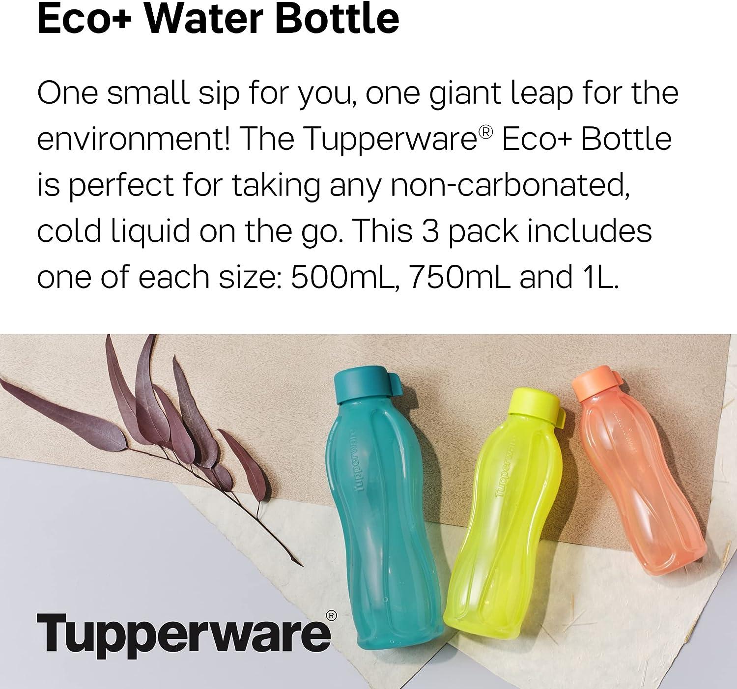 Tupperware Brand Eco+ Small Reusable Water Bottle - 500ml, Pack of 5 - Dishwasher Safe & BPA Free - Lightweight & Leak Proof - Great for Travel, Gym