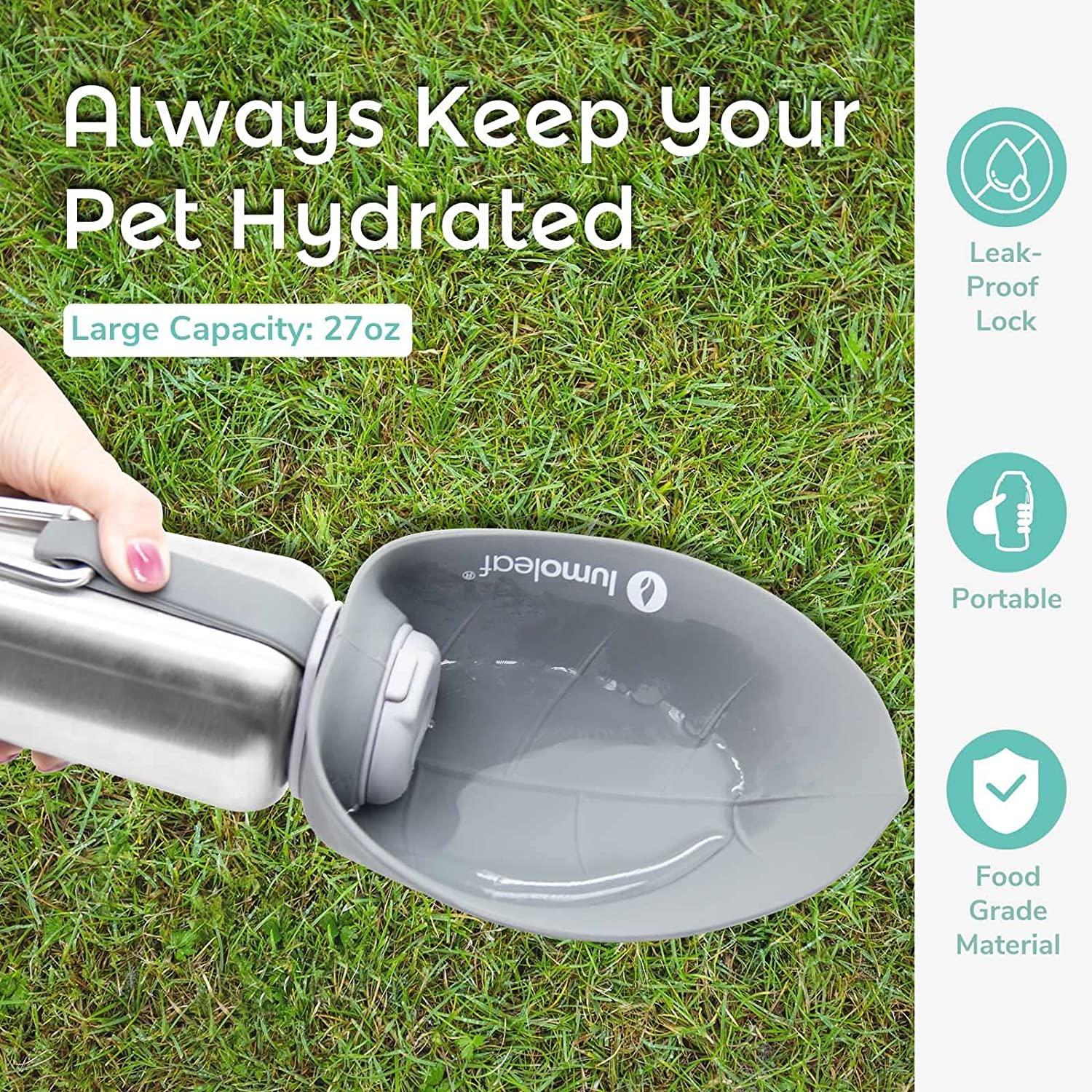 LumoLeaf Dog Water Bowl Dog Bowl NoSpill Pet Water Bowl 35oz Slow