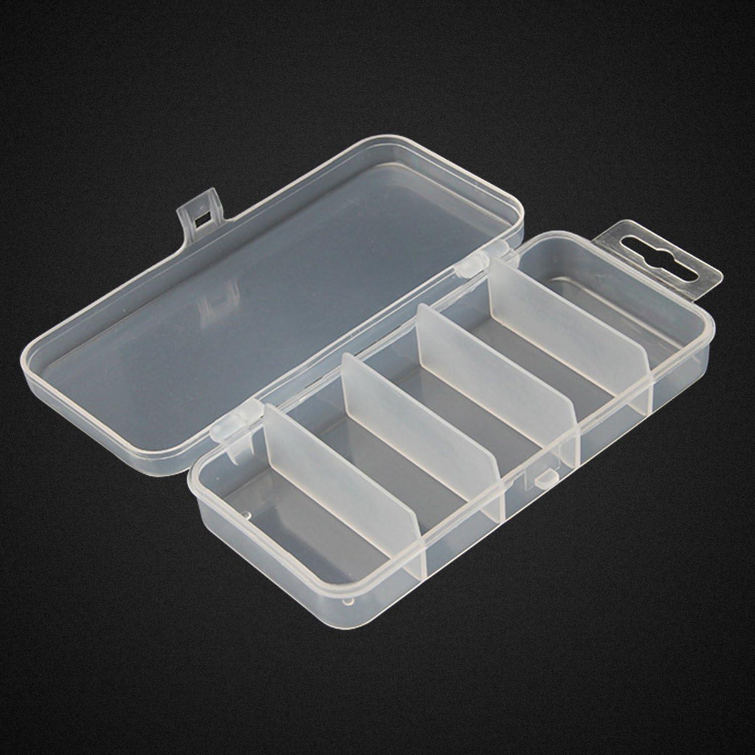 Honbay 2PCS 5x2.4x1Inch Small Clear Visible Plastic Fishing Tackle  Accessory Box Fishing Lure Bait Hooks Storage Box Case Container Jewelry  Making Findings Organizer Box Storage Container Case