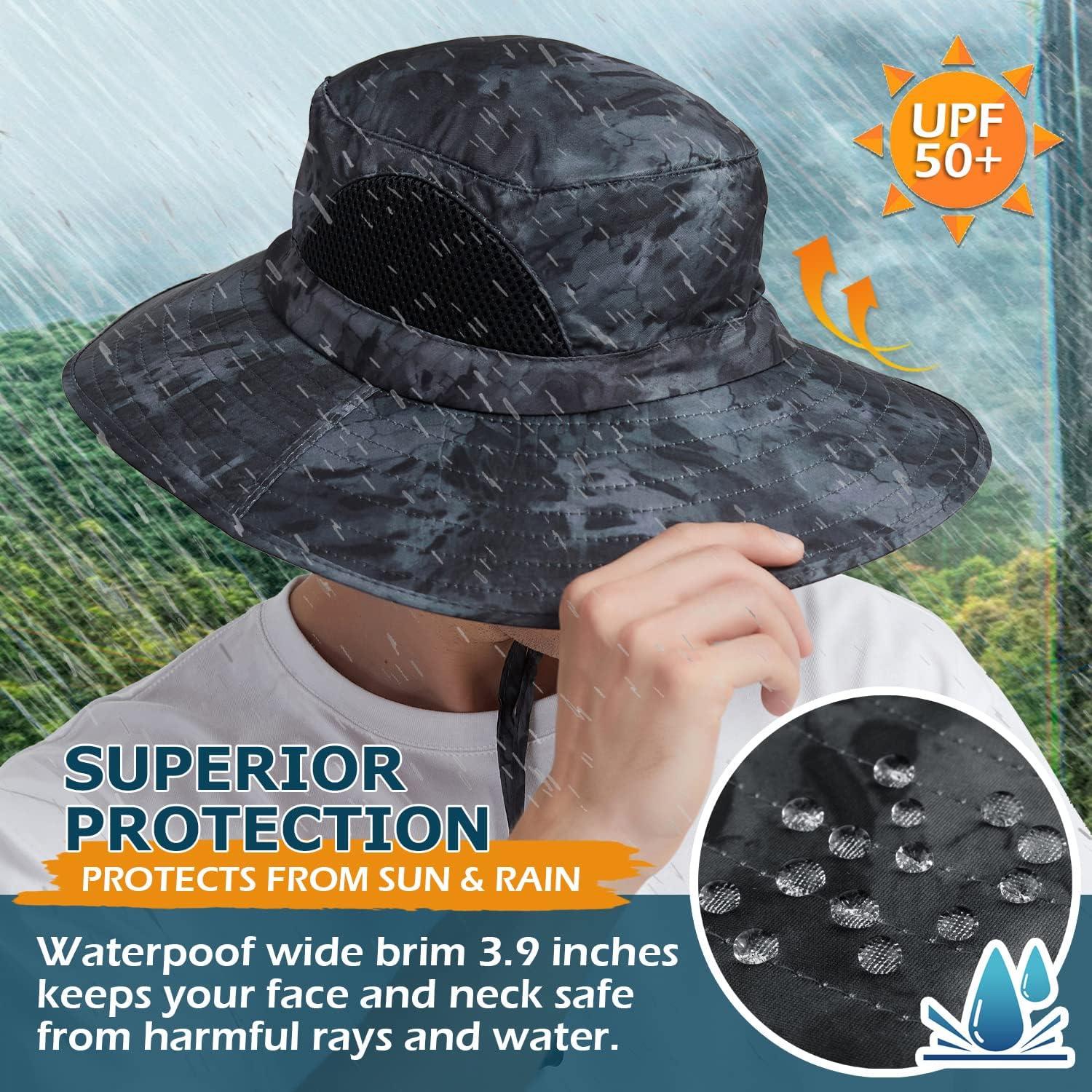 Wide Brimmed Hat UV Protection Sun Hat | Bassdash Fishing, Light Grey Camo / Regular